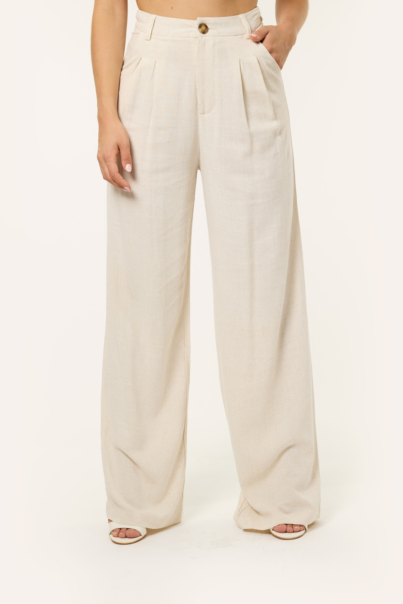 Vera linnen pantalon | Beige