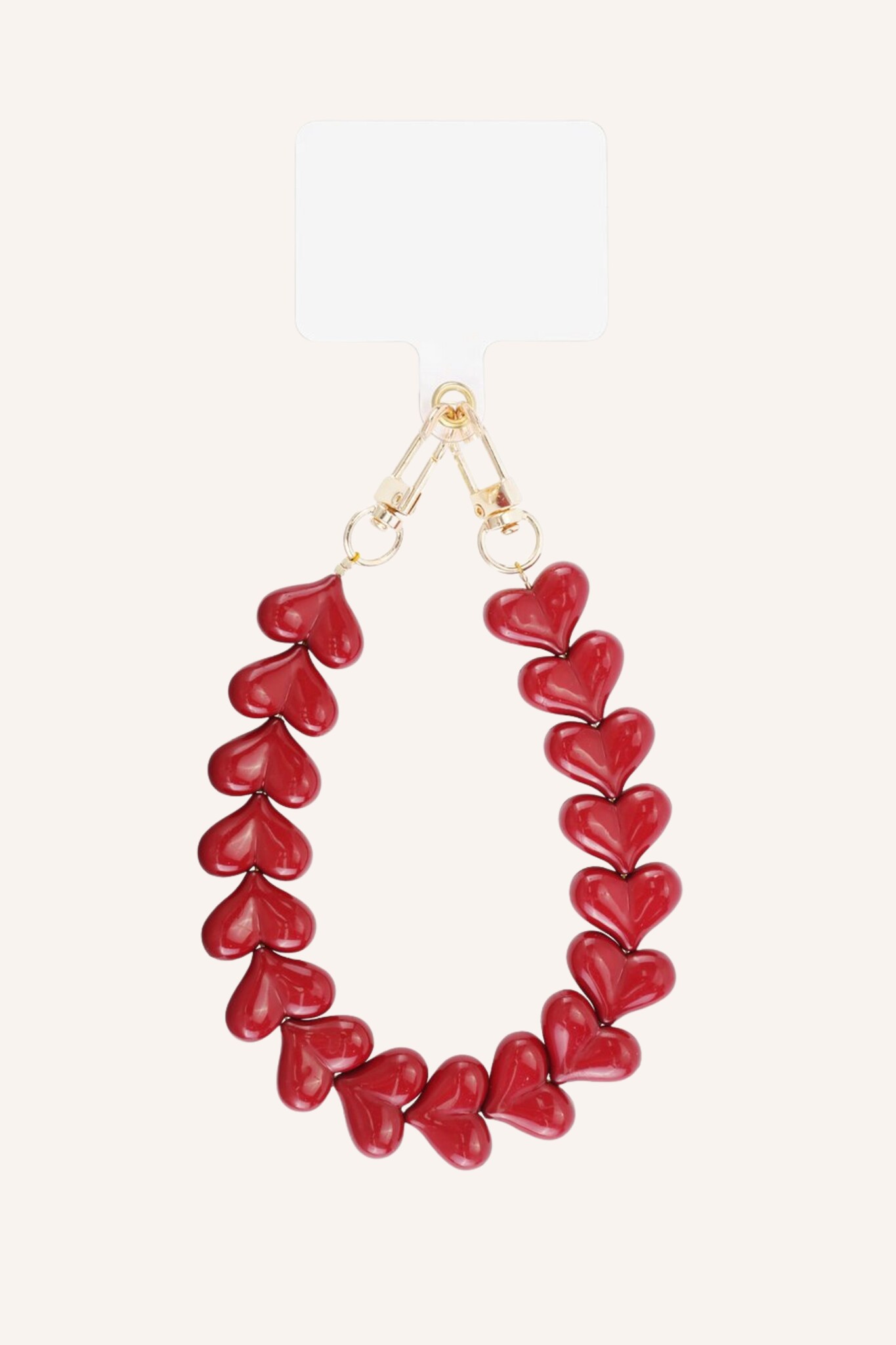 Telefoonkoord hartjes klein | Cherry red