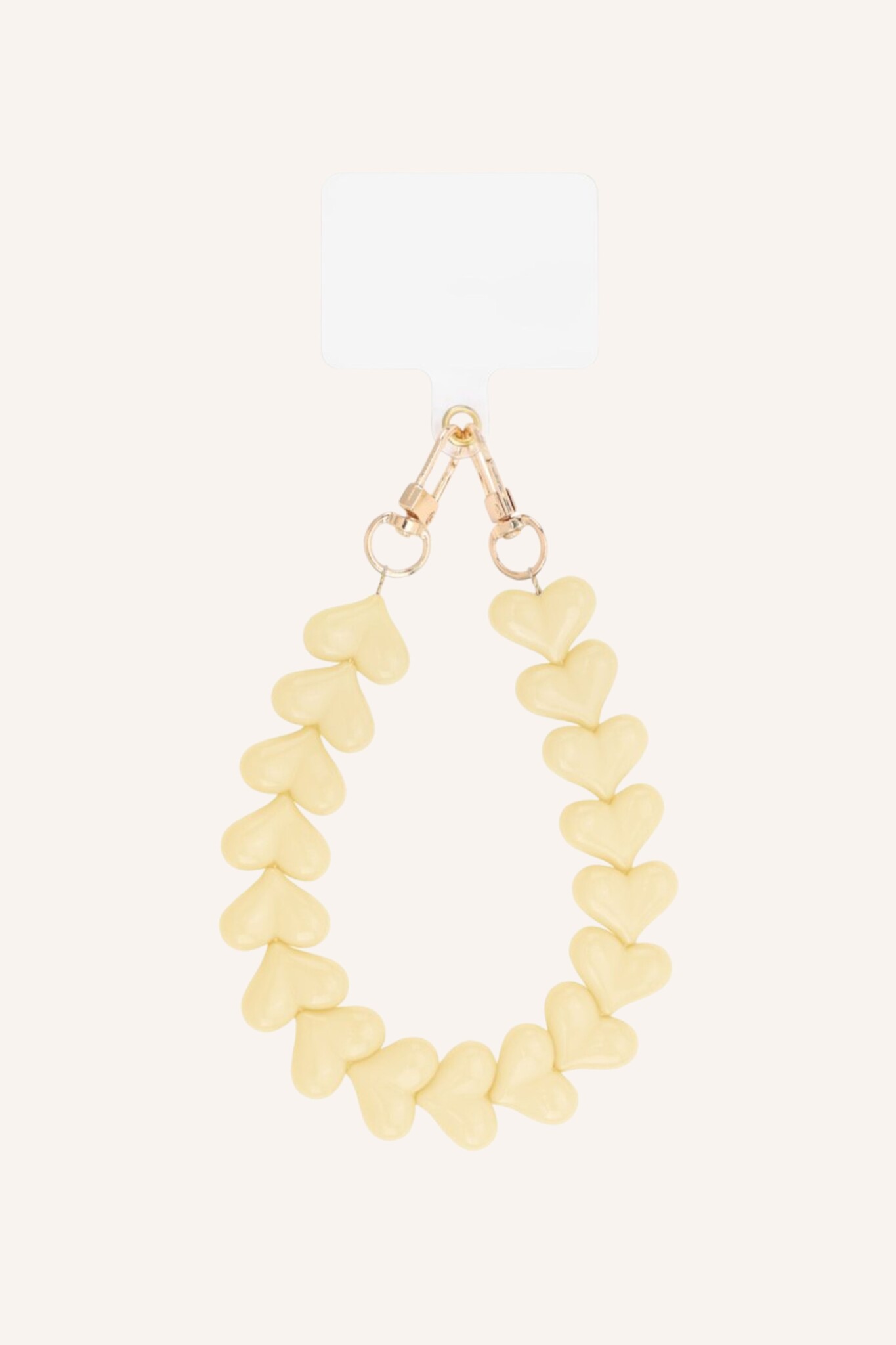 Telefoonkoord hartjes klein | Beige