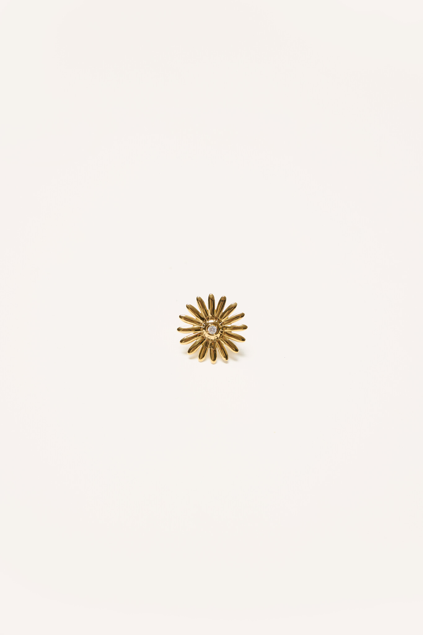Ring bloem met steentje | Goud