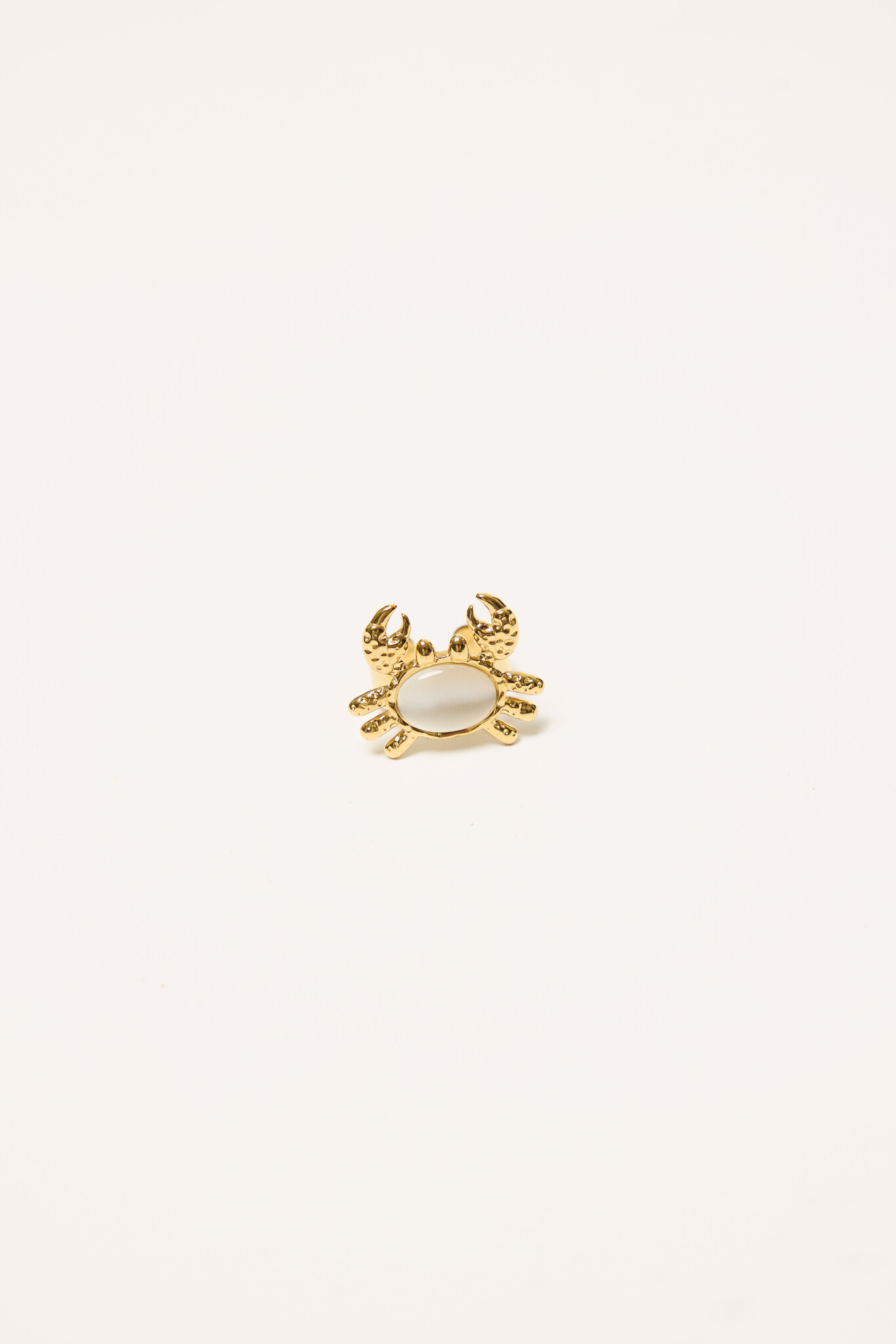 Ring krab met steen | Goud