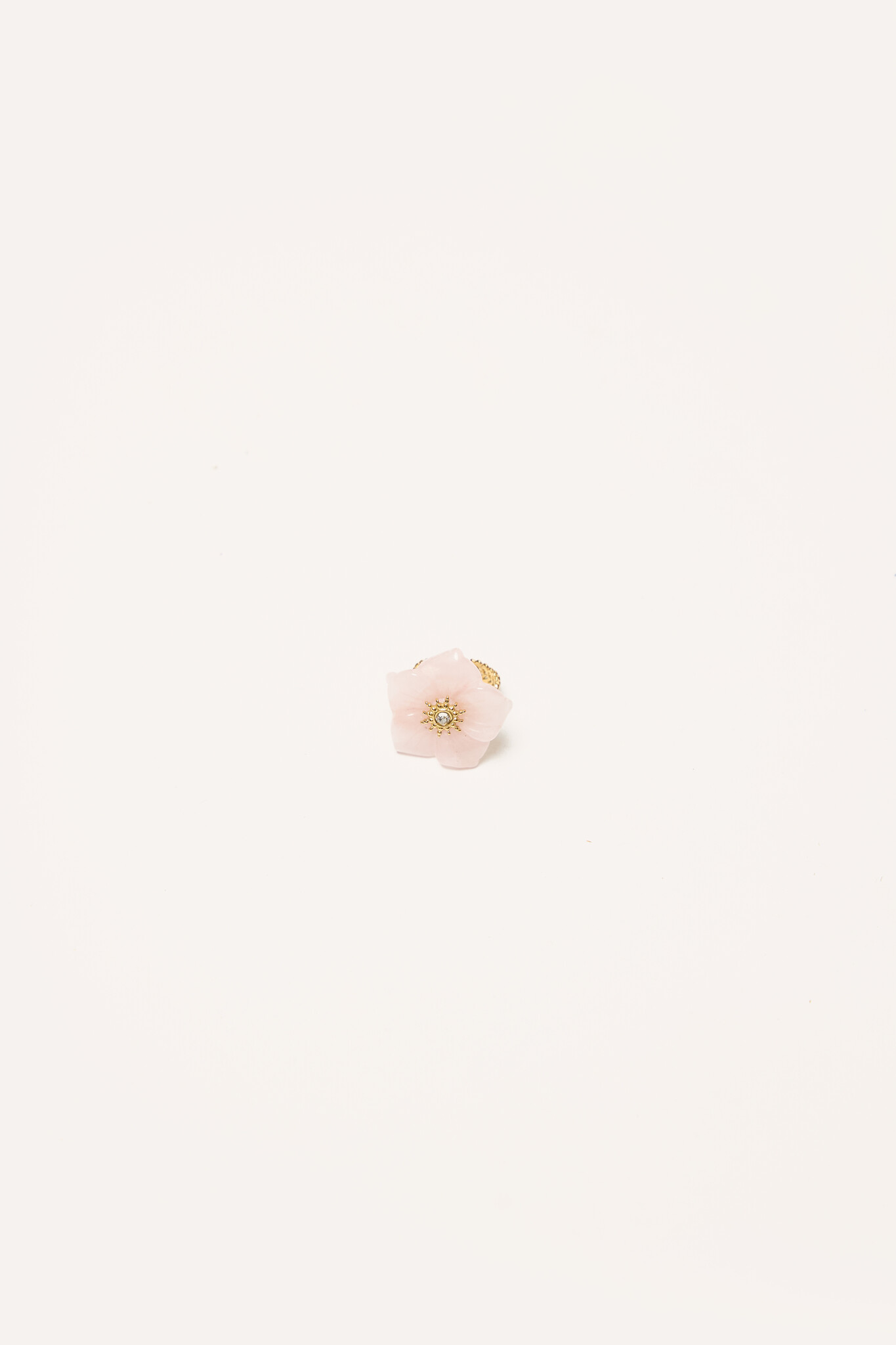 Statement ring bloem met steentje | Goud