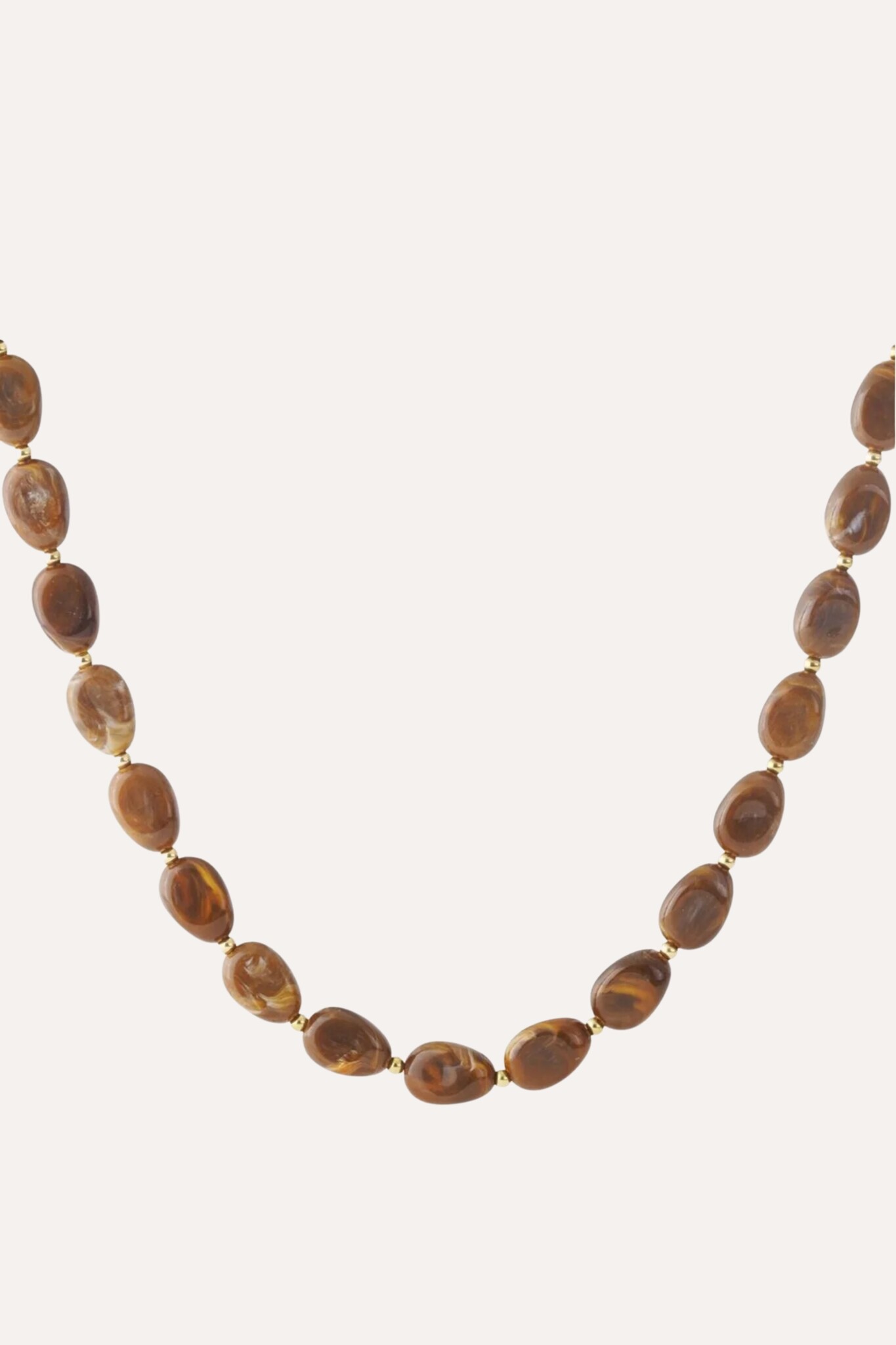 Kralenketting steen groot | Bruin