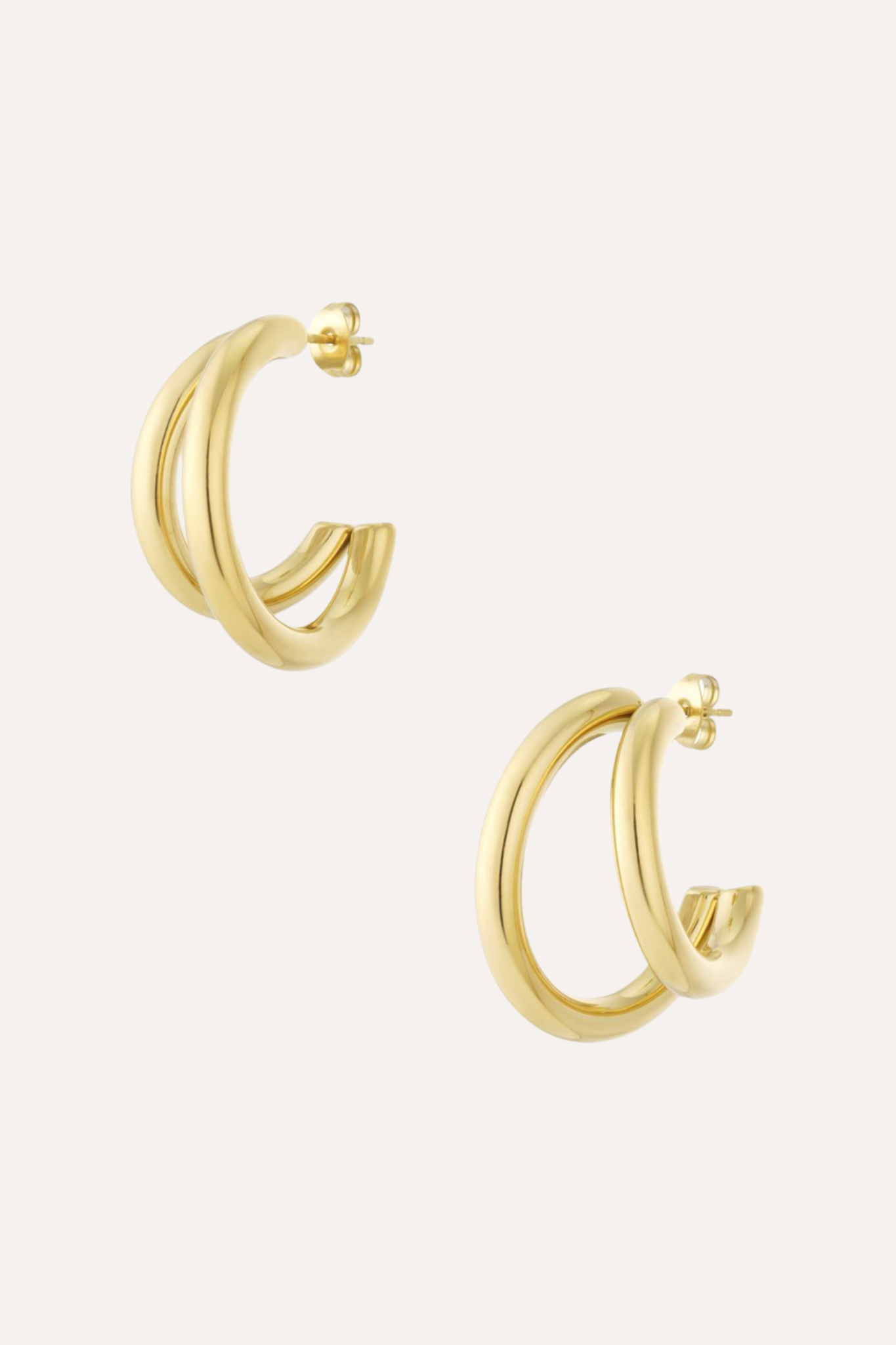 Oorbel dubbele ring | Goud
