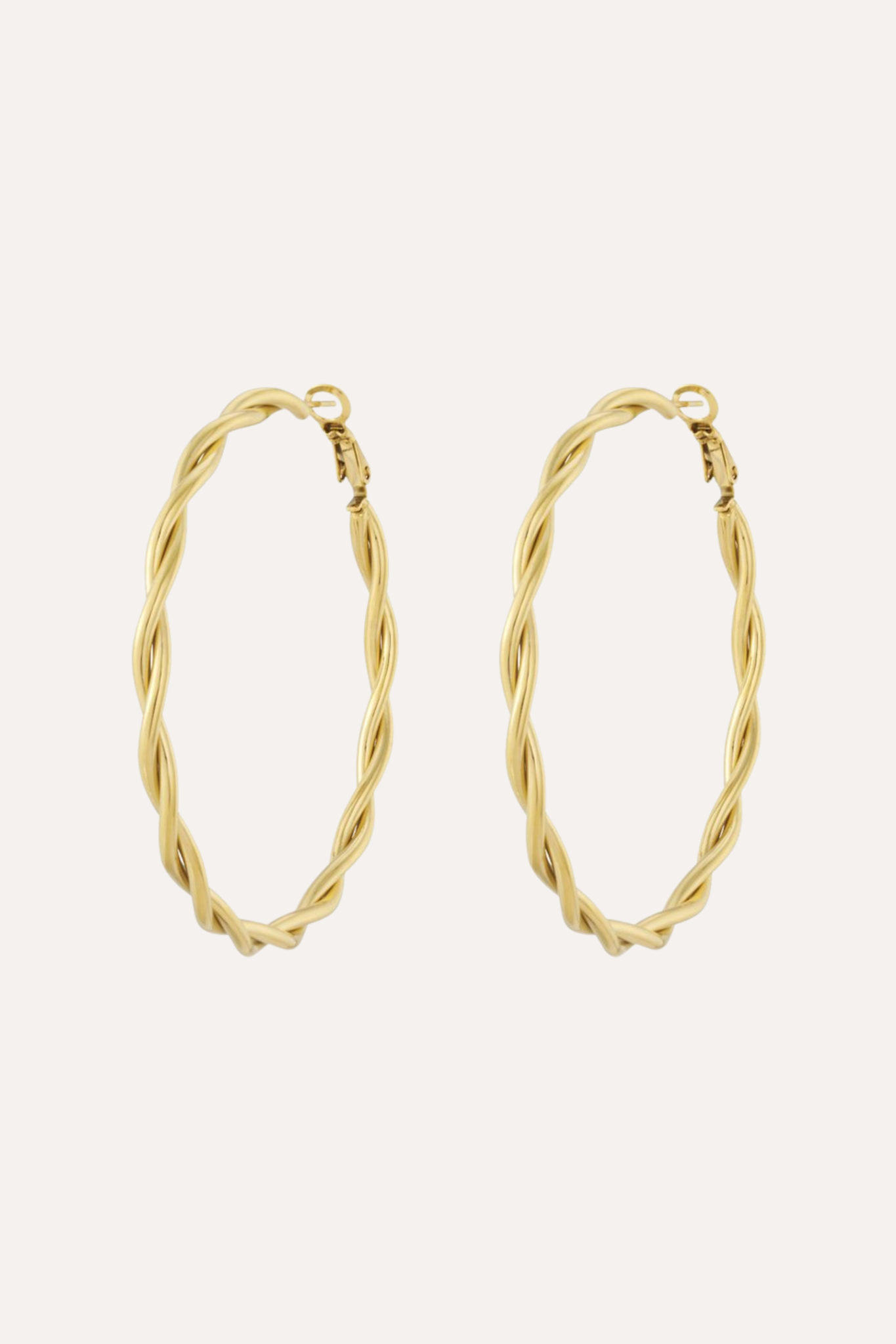 Oorbel gedraaide ring | Goud