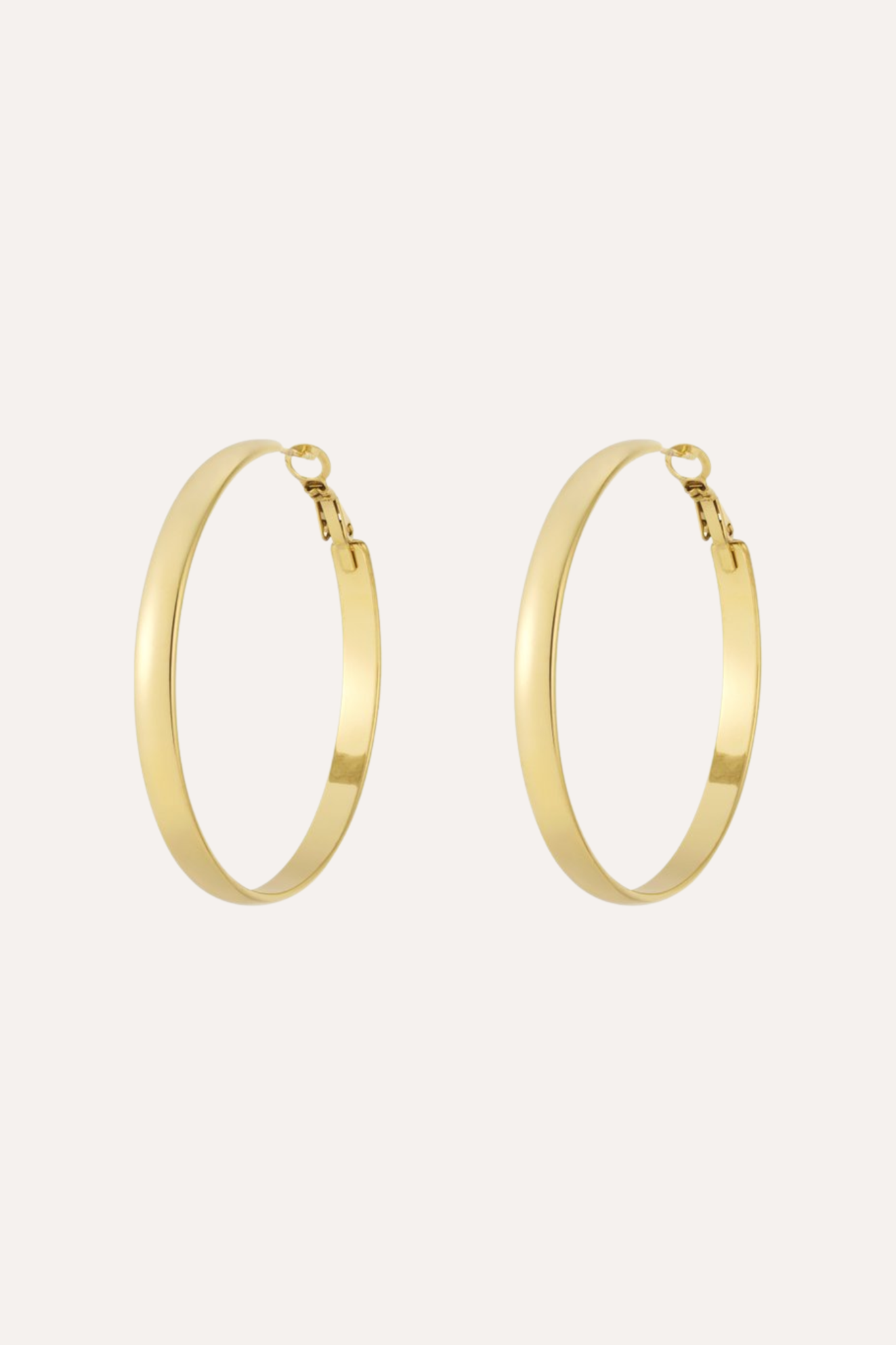 Oorbel platte ring | Goud