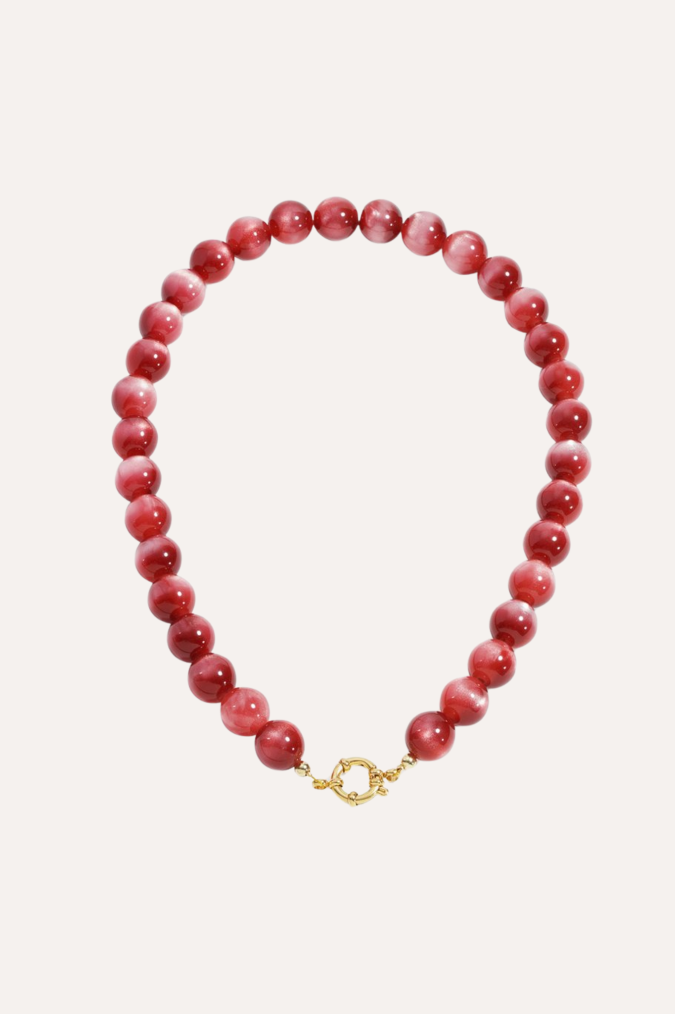 Kralenketting steen klein | Cherry red
