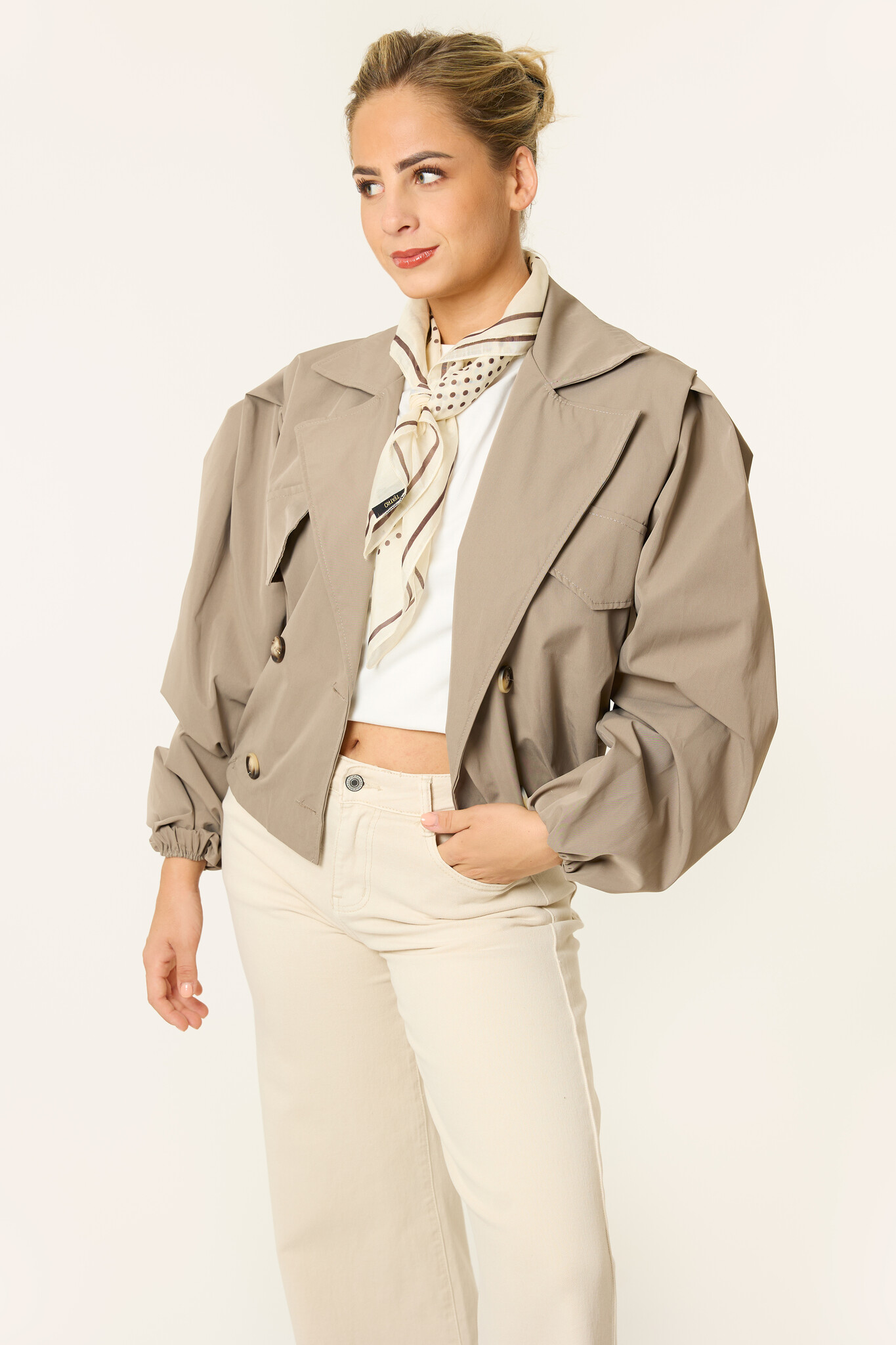 Lola korte trenchcoat | Taupe