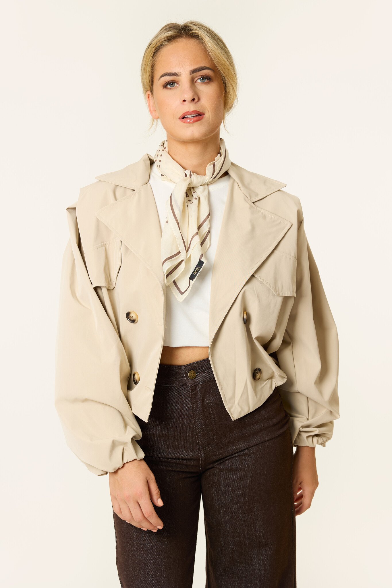 Lola korte trenchcoat | Beige