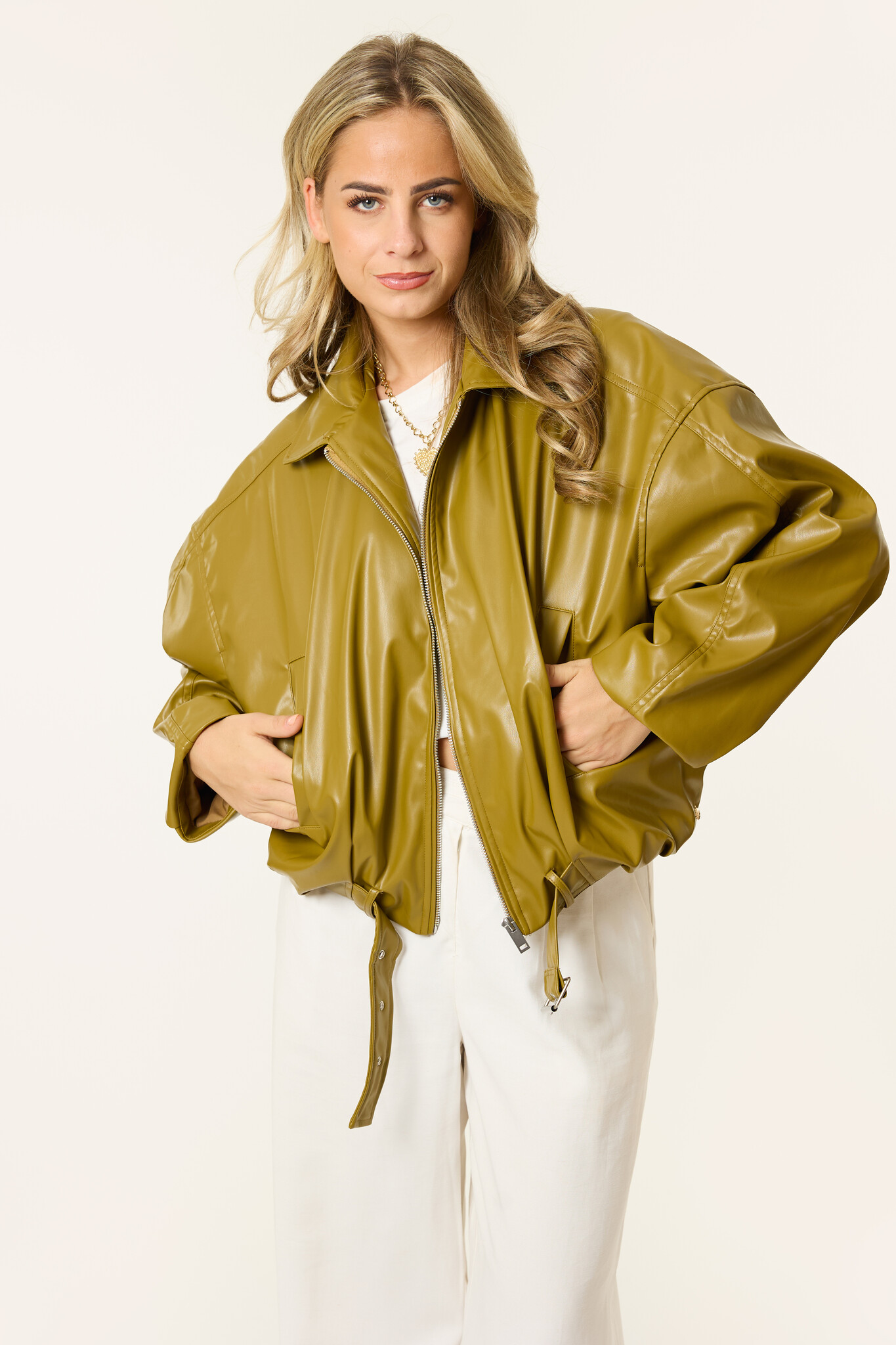 Milou leatherlook jacket | Groen