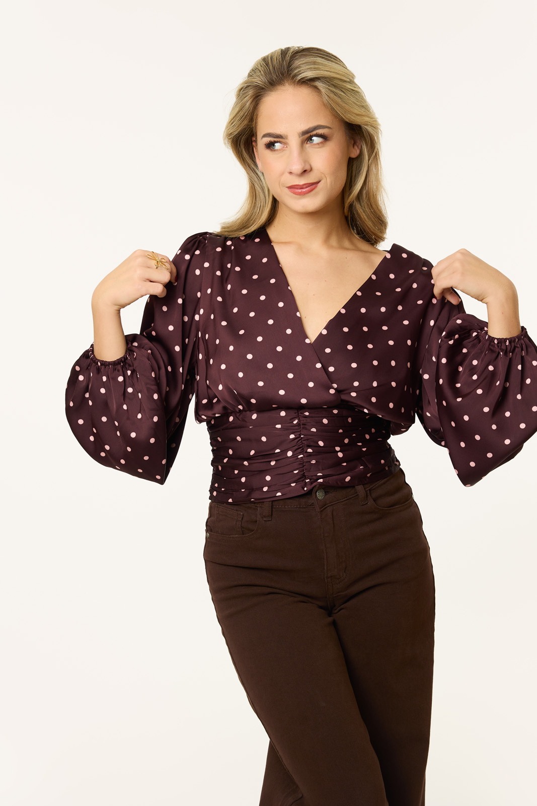 Feline stippen longsleeve | Rood/roze