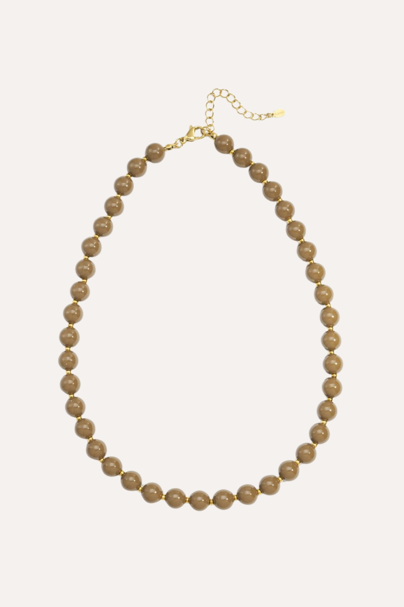Kralenketting met gouden details | Bruin