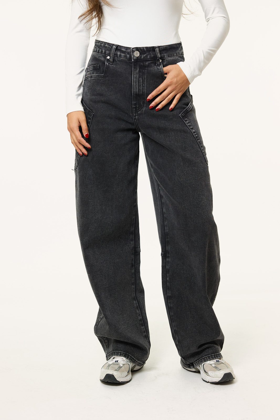 Balloon jeans met zakken | Grijs