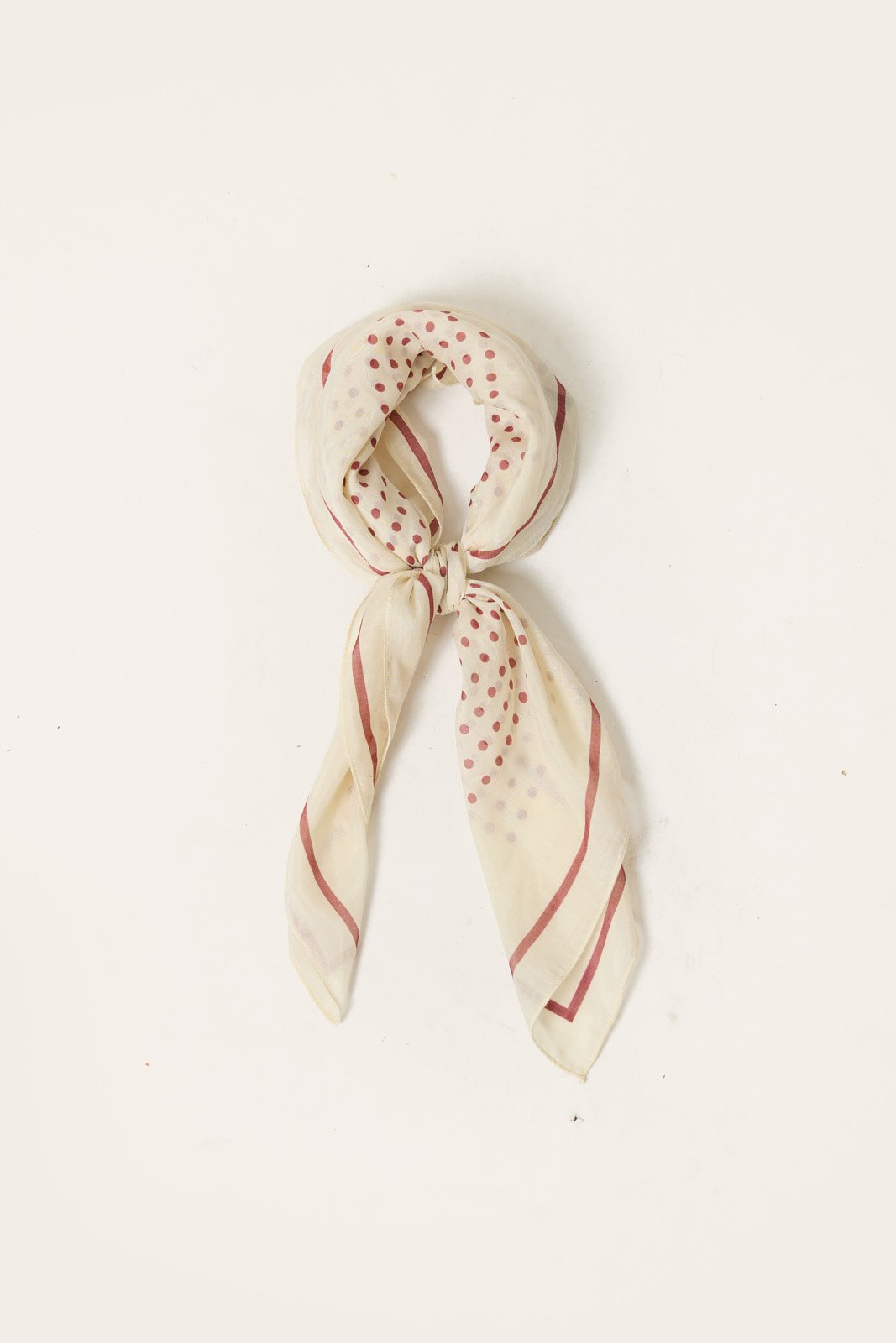 Sjaaltje met stippen | Cherry red/wit