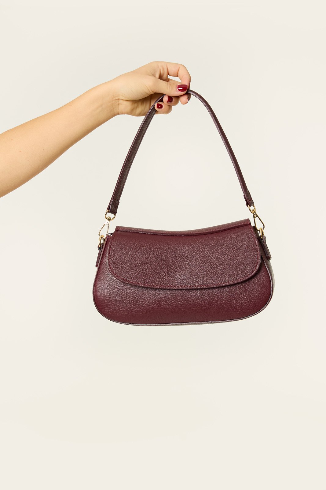 Diara leren schoudertas | Cherry red