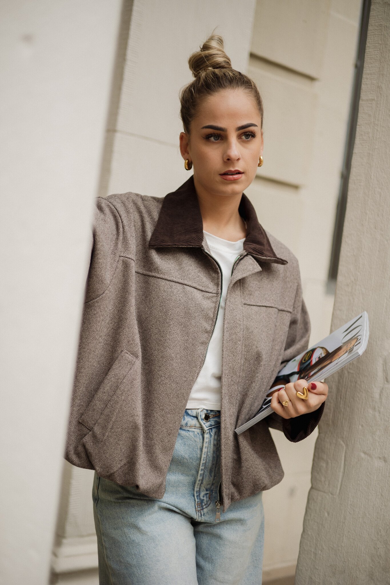 Anne bomberjas | Bruin/taupe