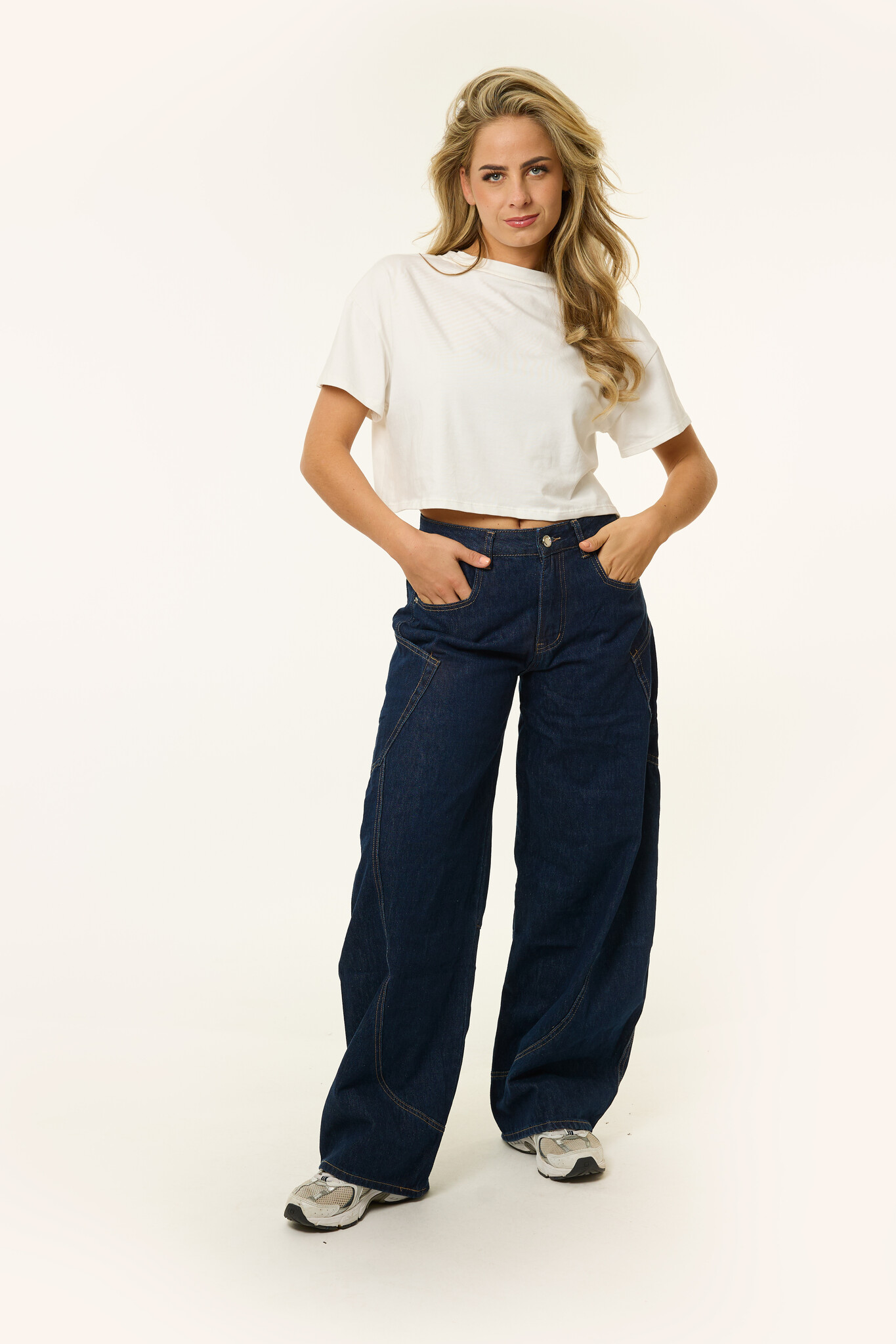Barrel jeans | Donkerblauw