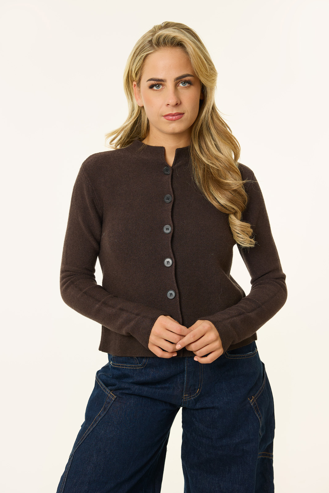 Nienke top met knoopjes | Bruin