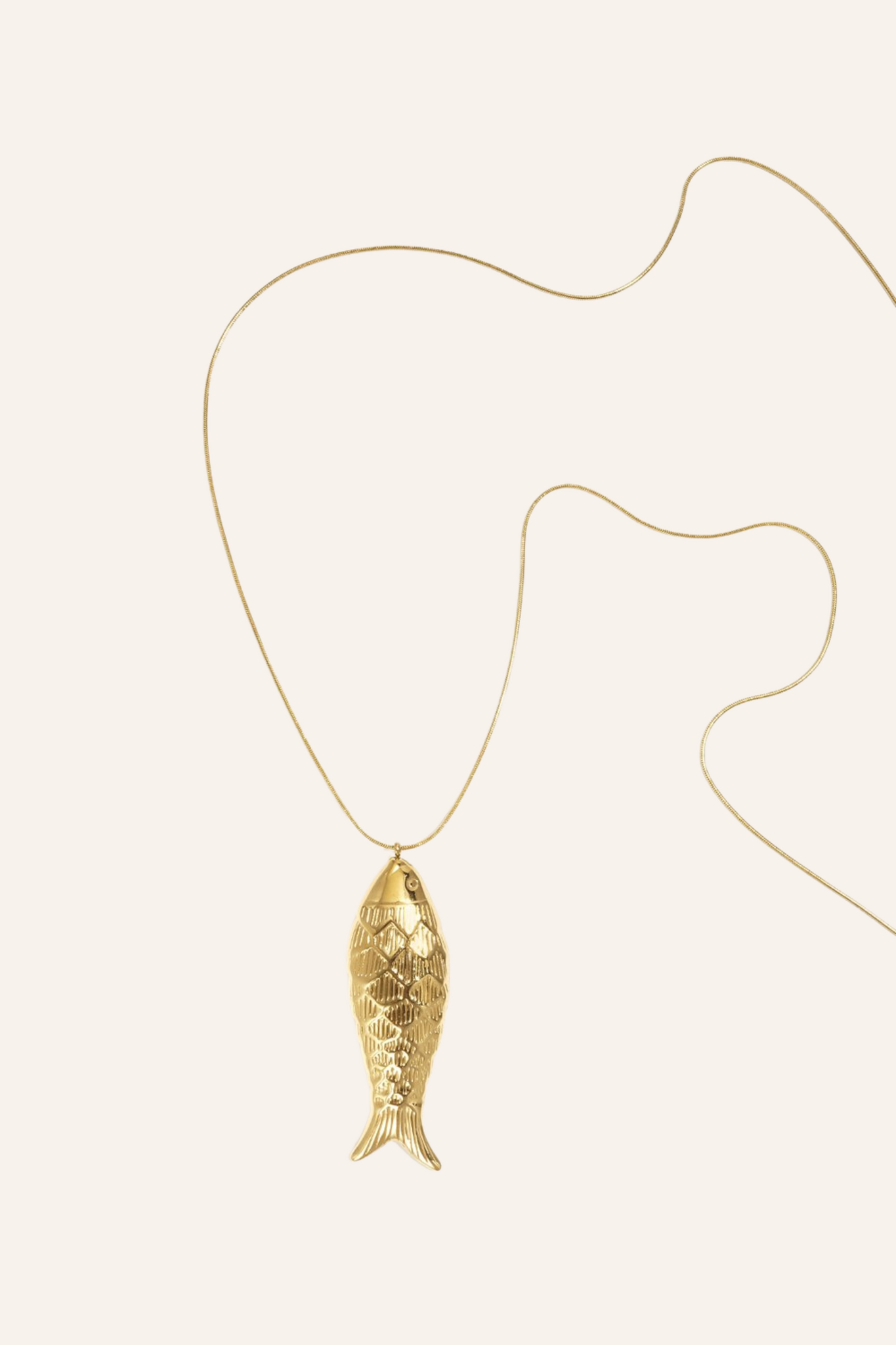 Lange ketting met vis | Goud