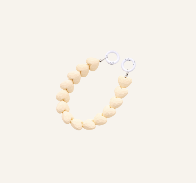 Telefoonkoord hartjes mat | Off white