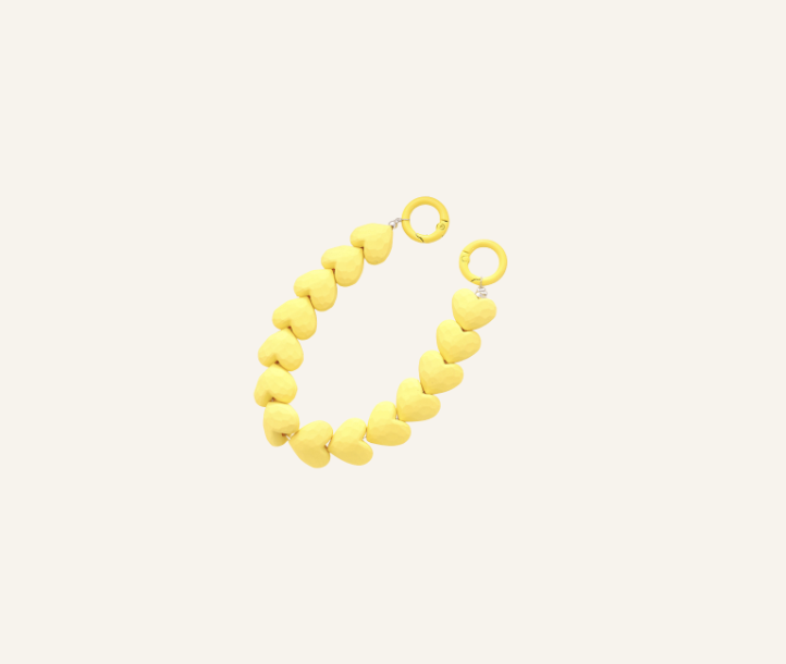 Telefoonkoord hartjes mat | Geel