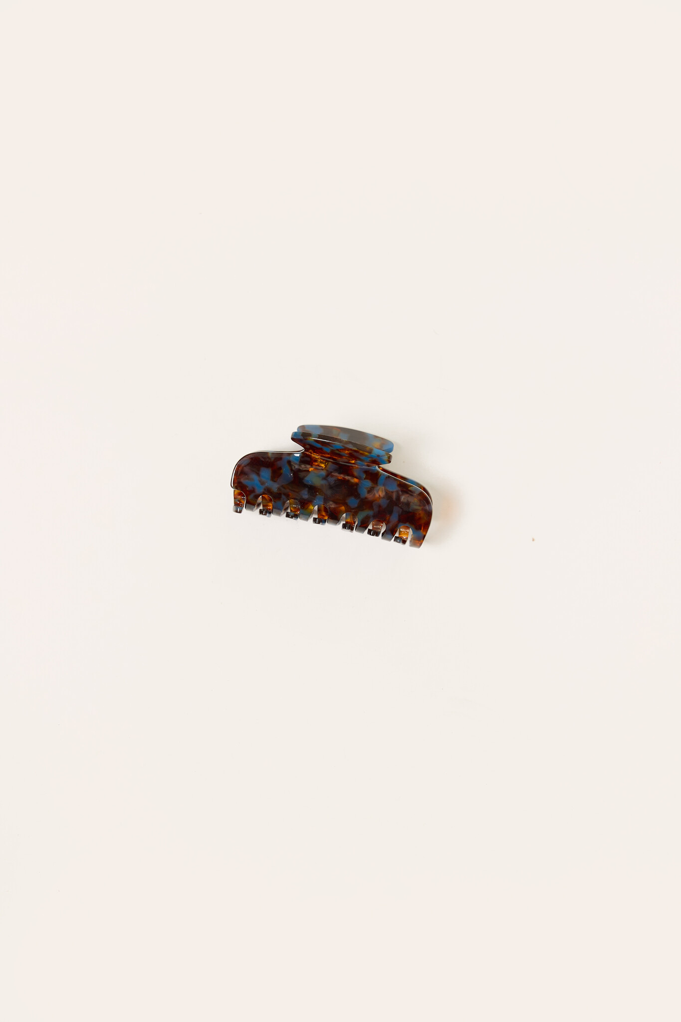 Haarclip met print | Bruin/blauw