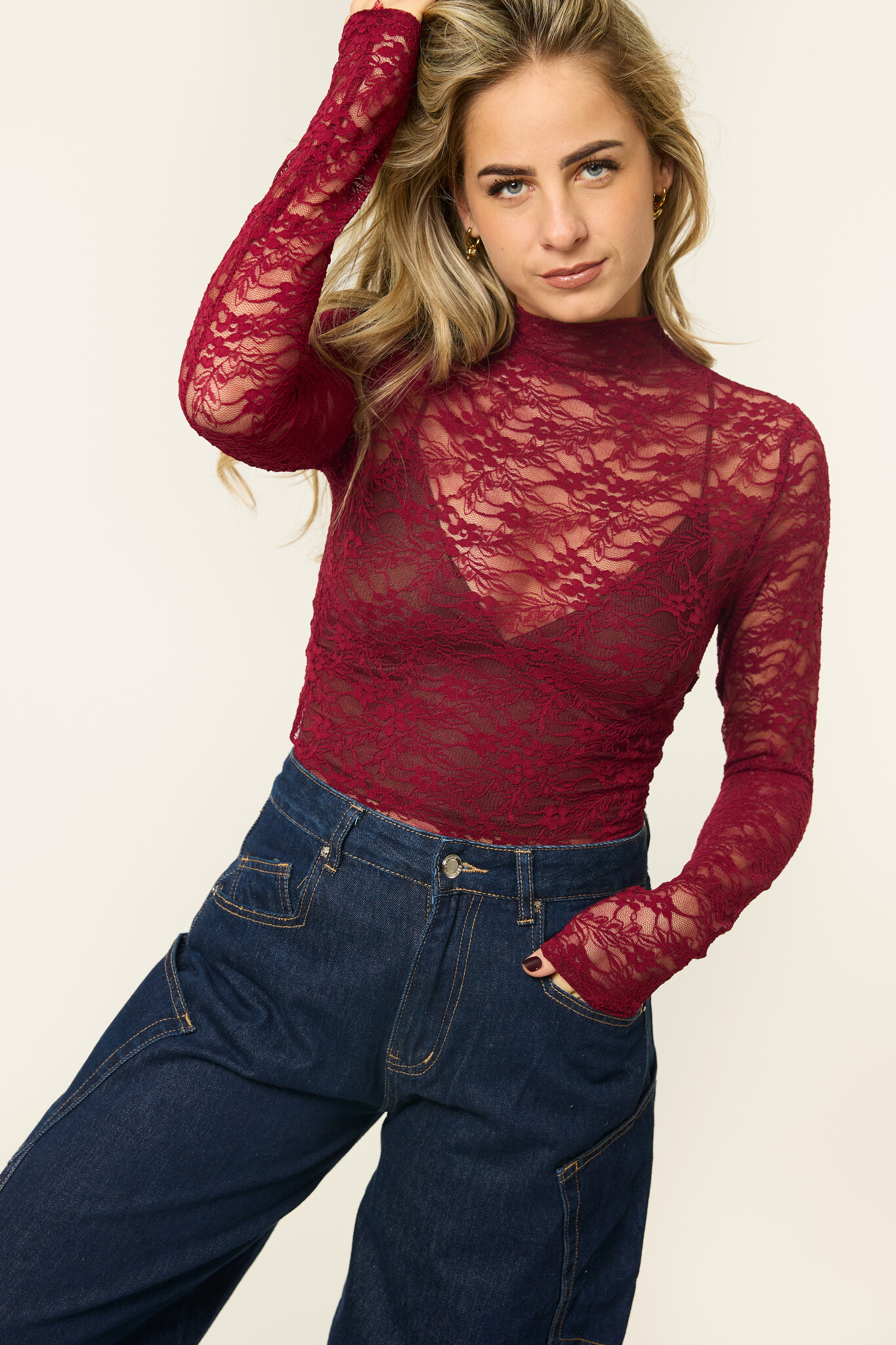 Guusje kanten body | Burgundy