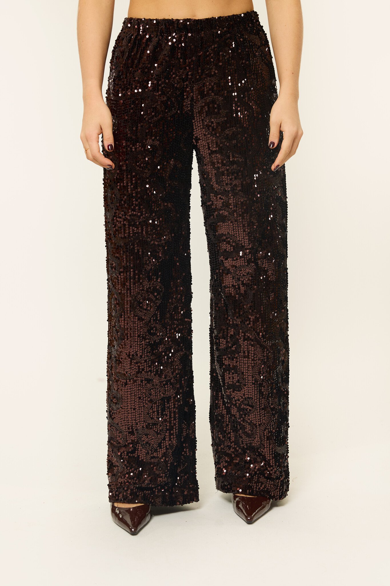 June glitter pantalon | Bruin