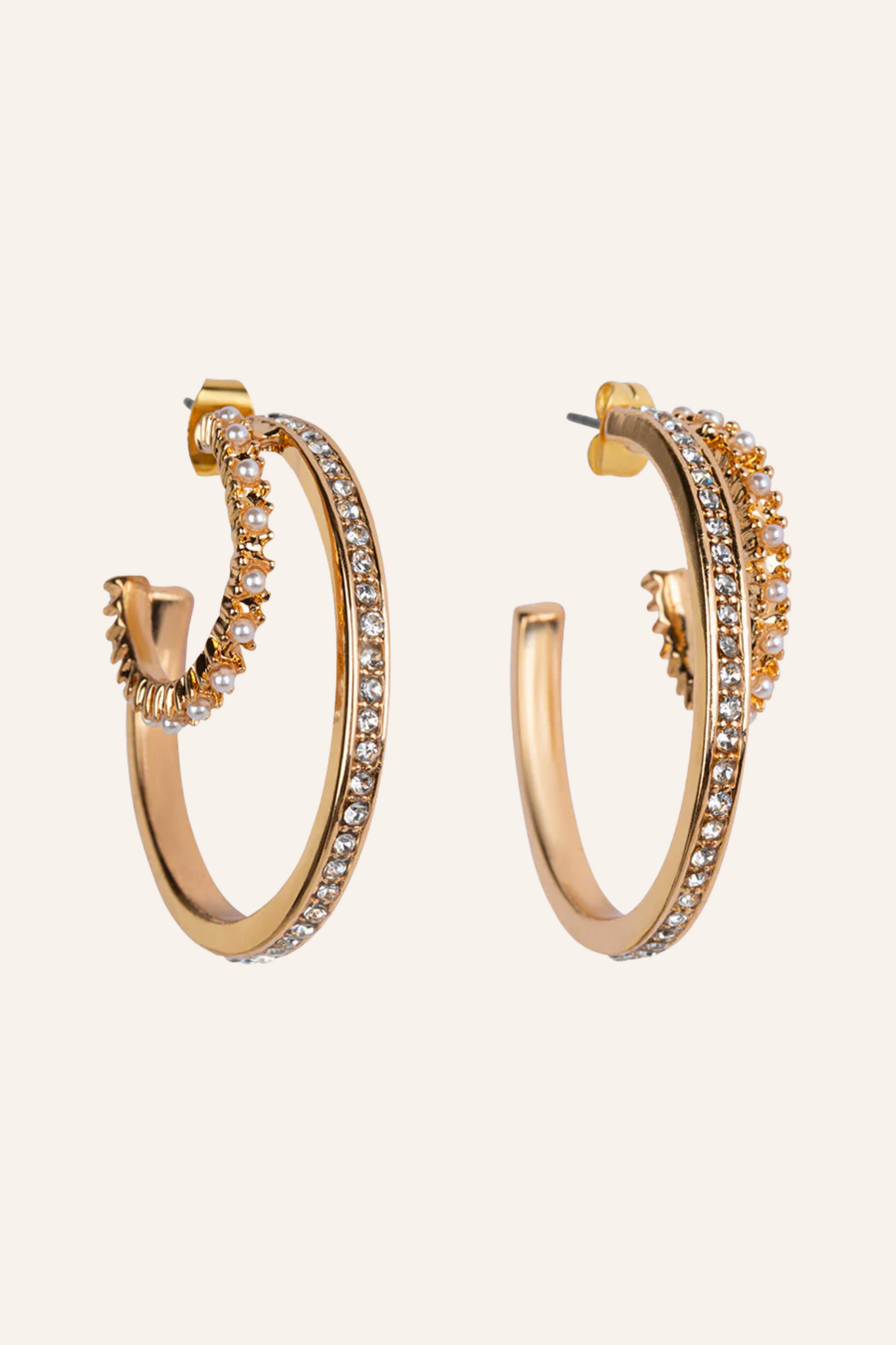 Double diamant oorbellen | Goud