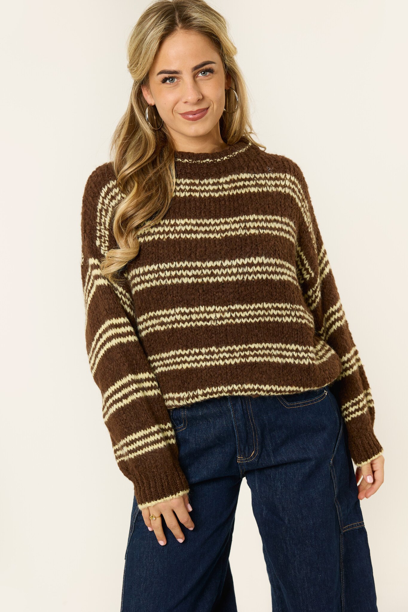 Lynn gestreepte trui | Bruin
