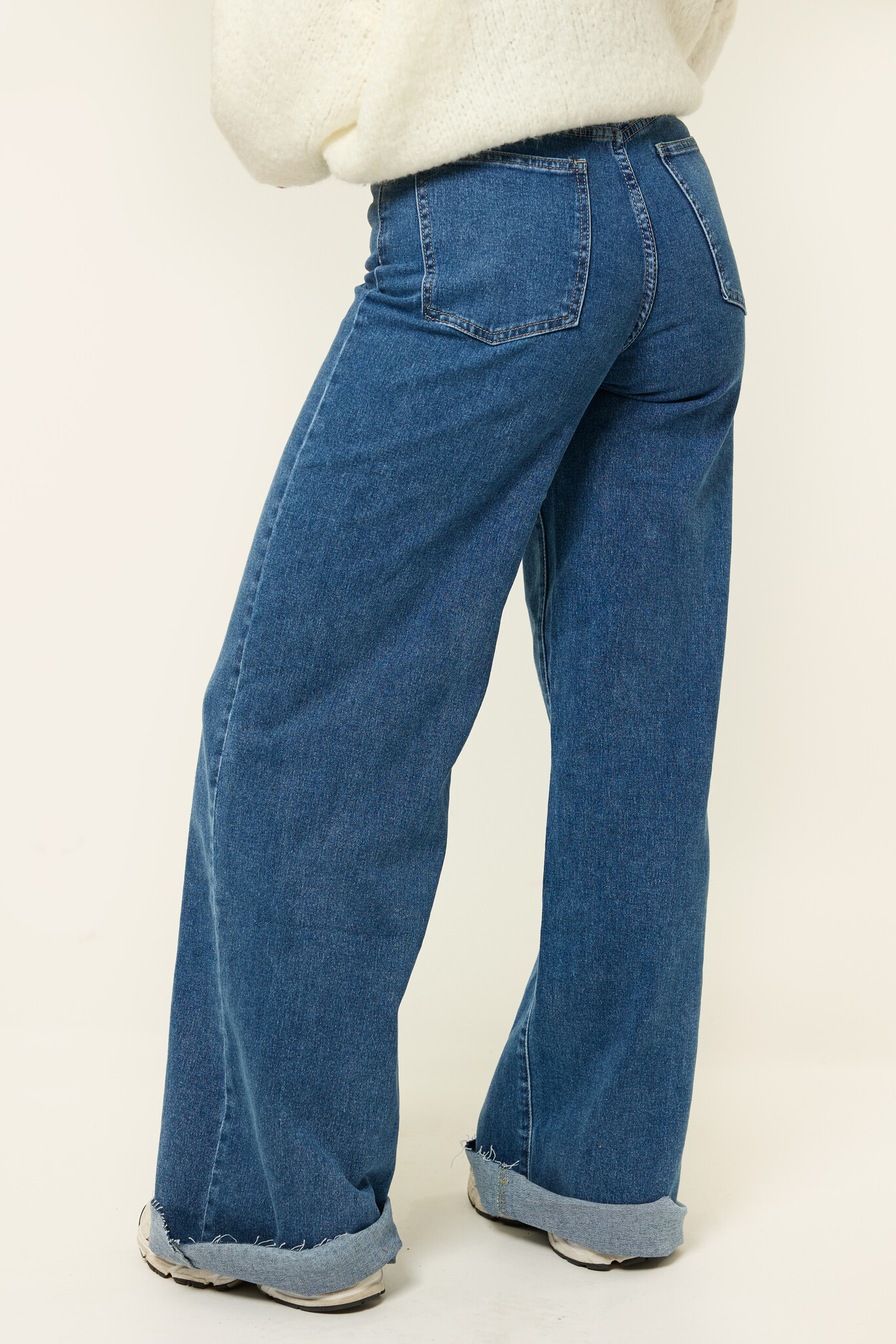 Wide leg extra lang | Donkerblauw