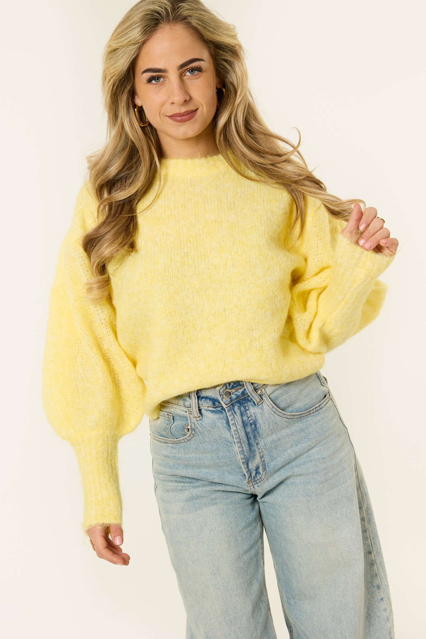 Lieke trui met ballonmouw | Geel