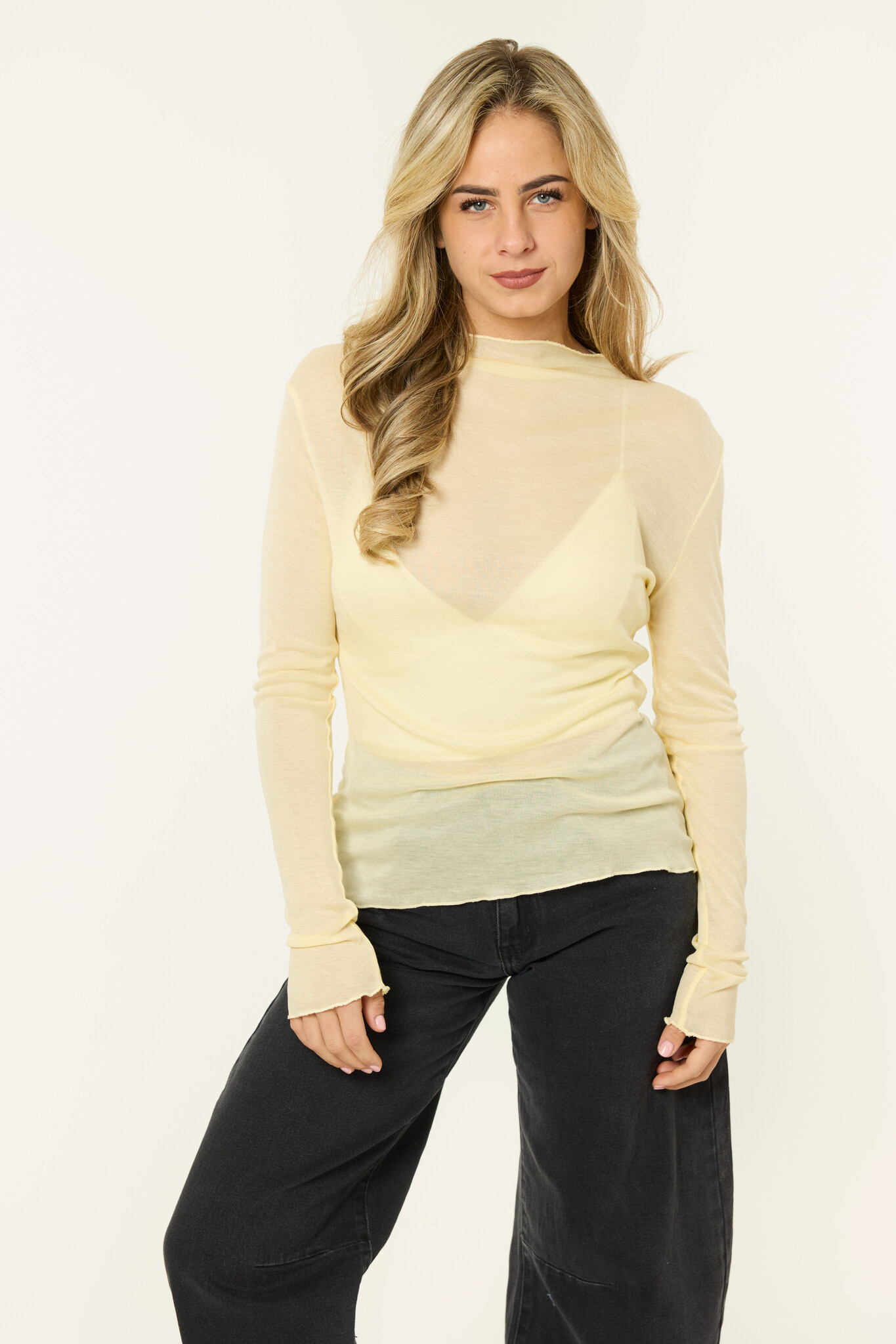 Isa mesh top | Lichtgeel