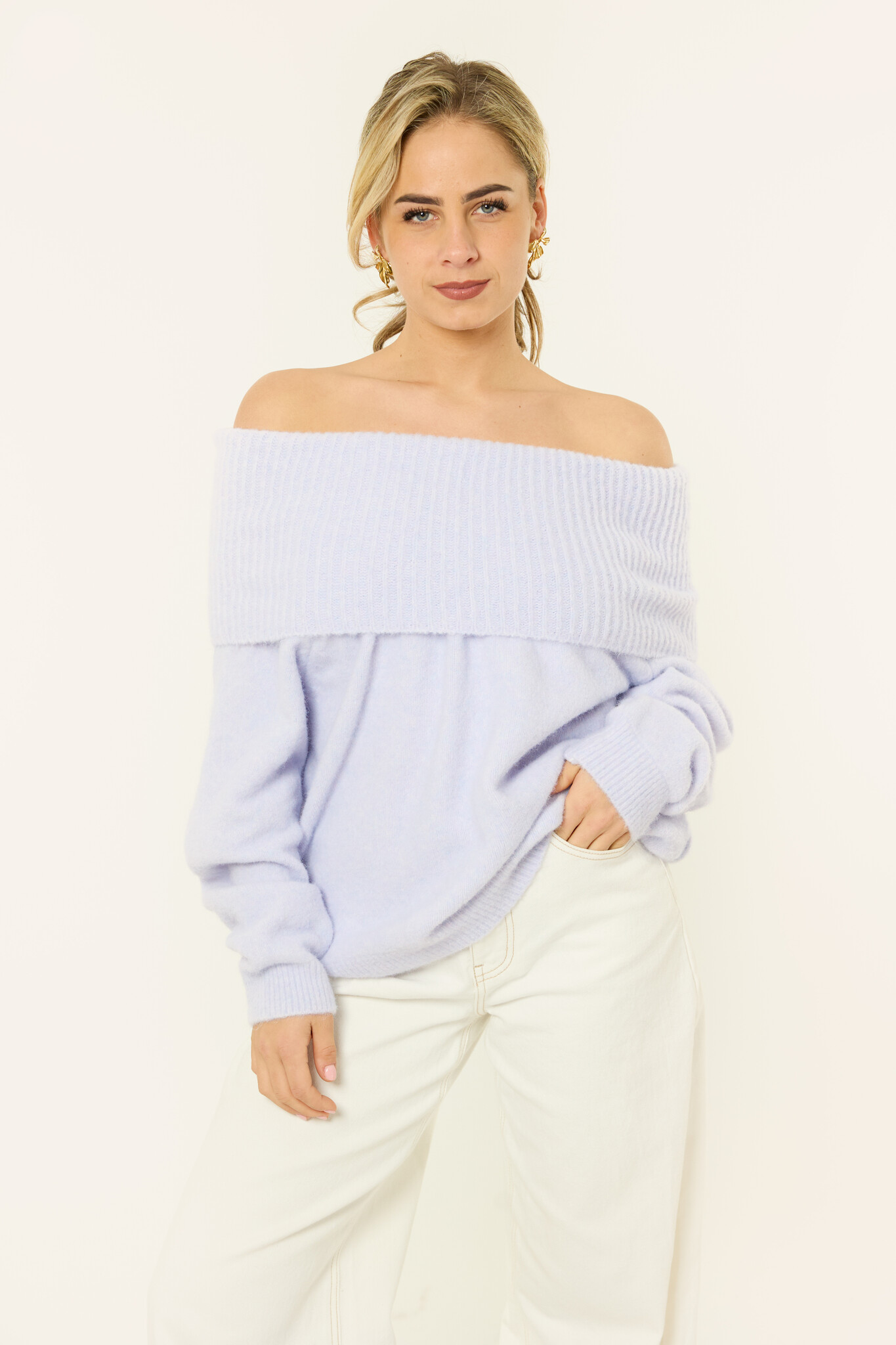 Eline off shoulder trui | Lila