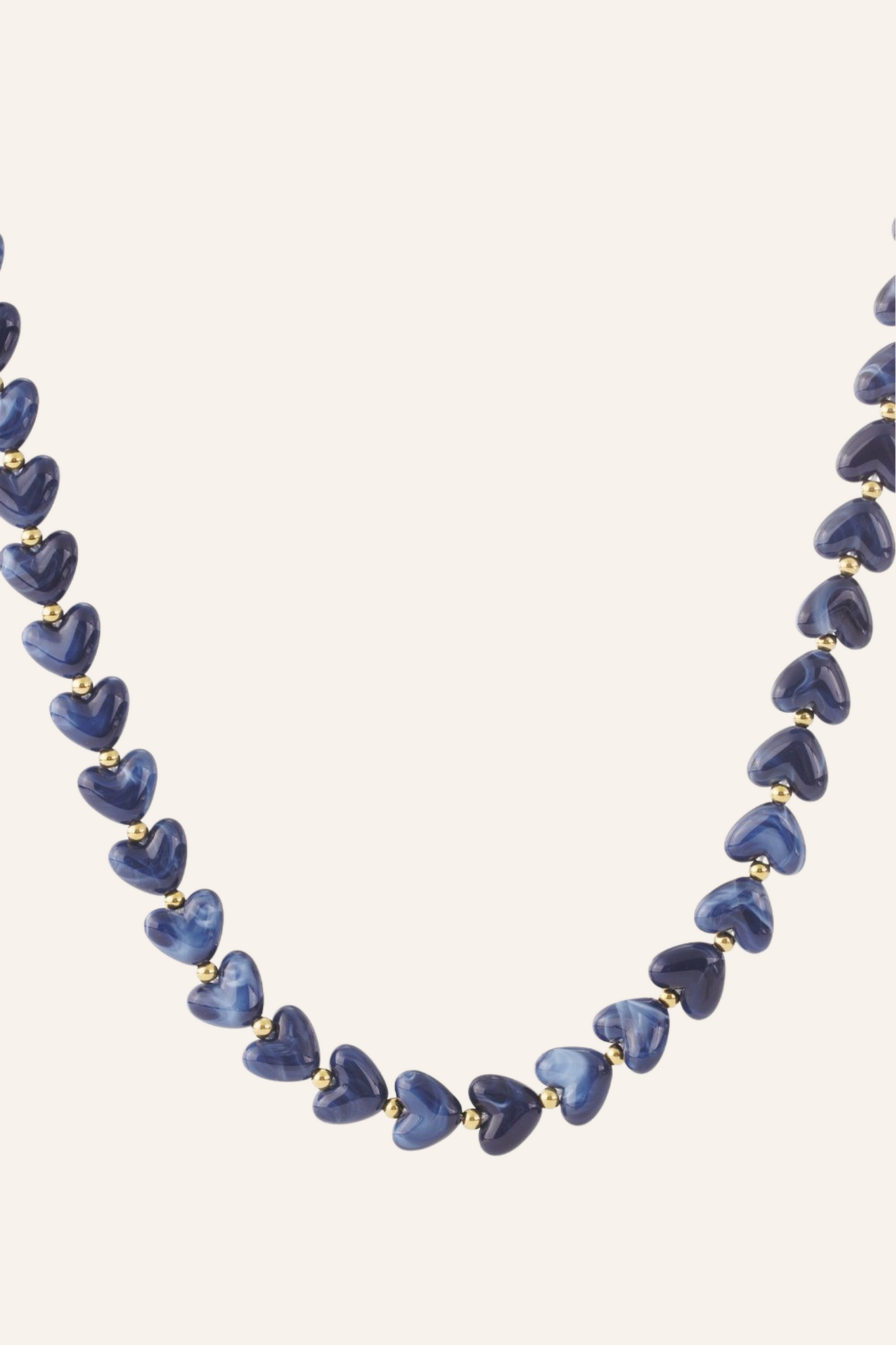 Kralenketting hartjes | Blauw