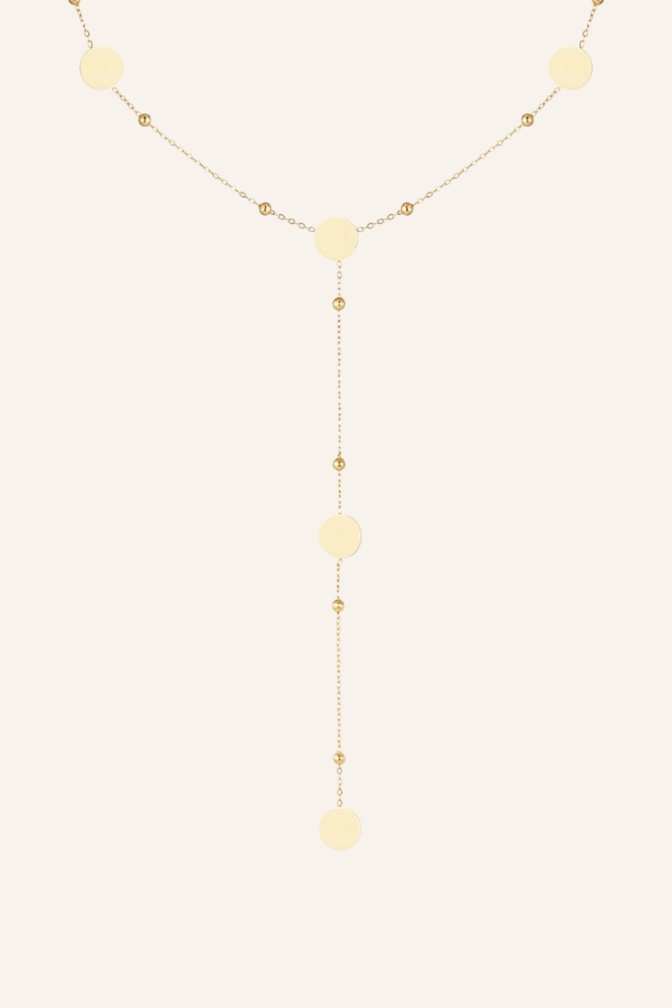 Lange Y-ketting met rondjes | Goud