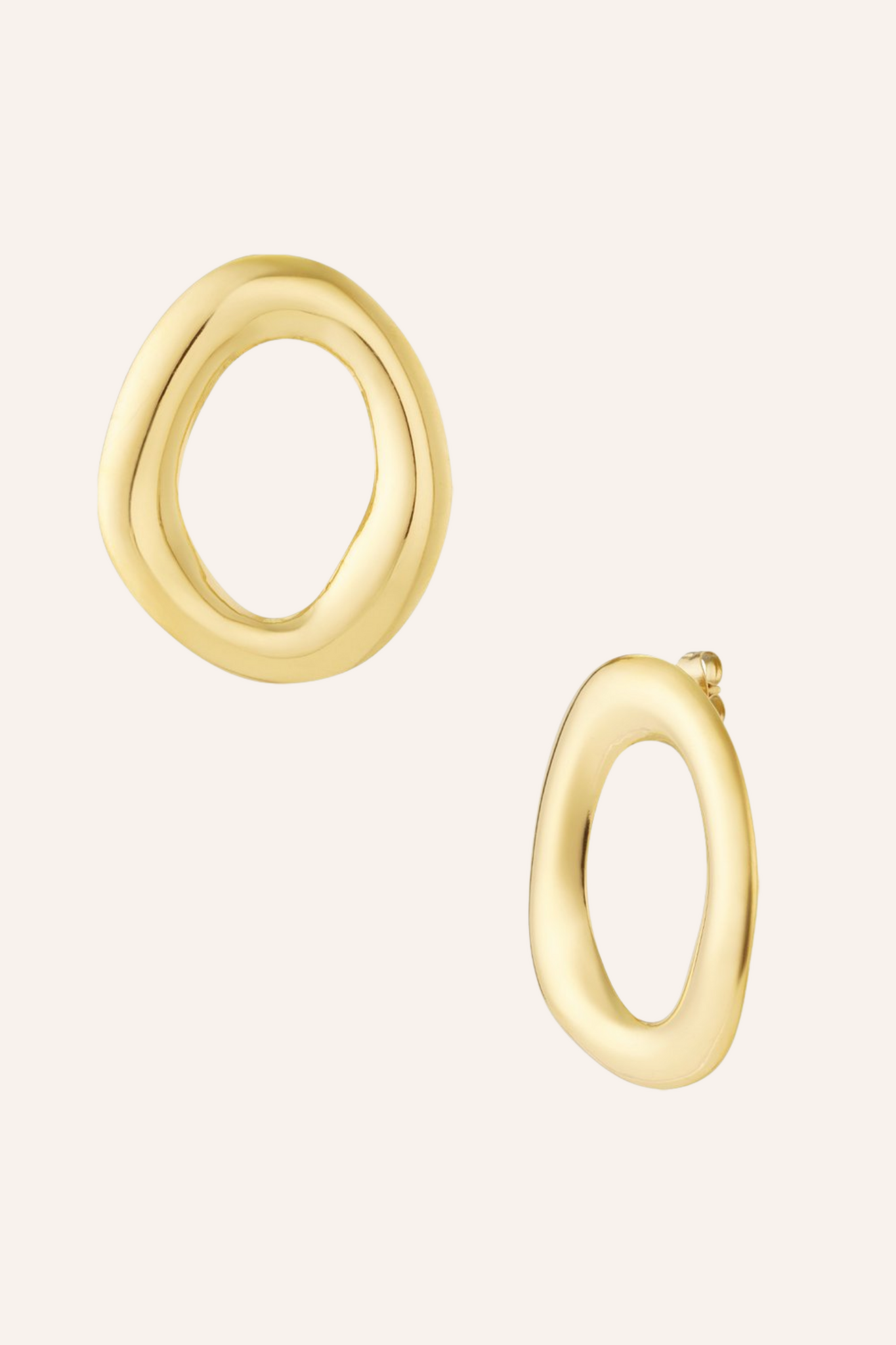 Ovale oorbellen | Goud