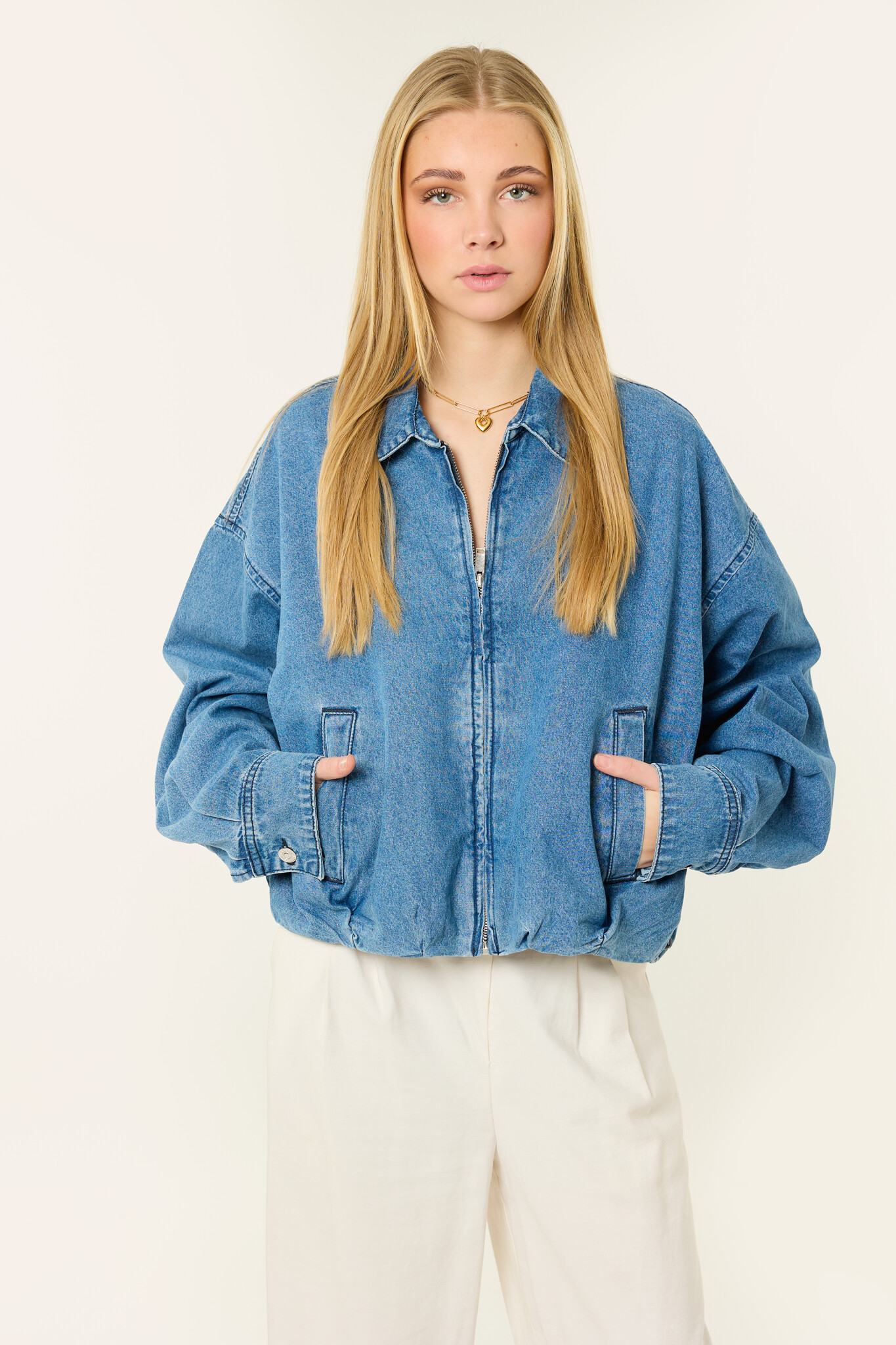 Robin denim bomber jacket | Denimblauw