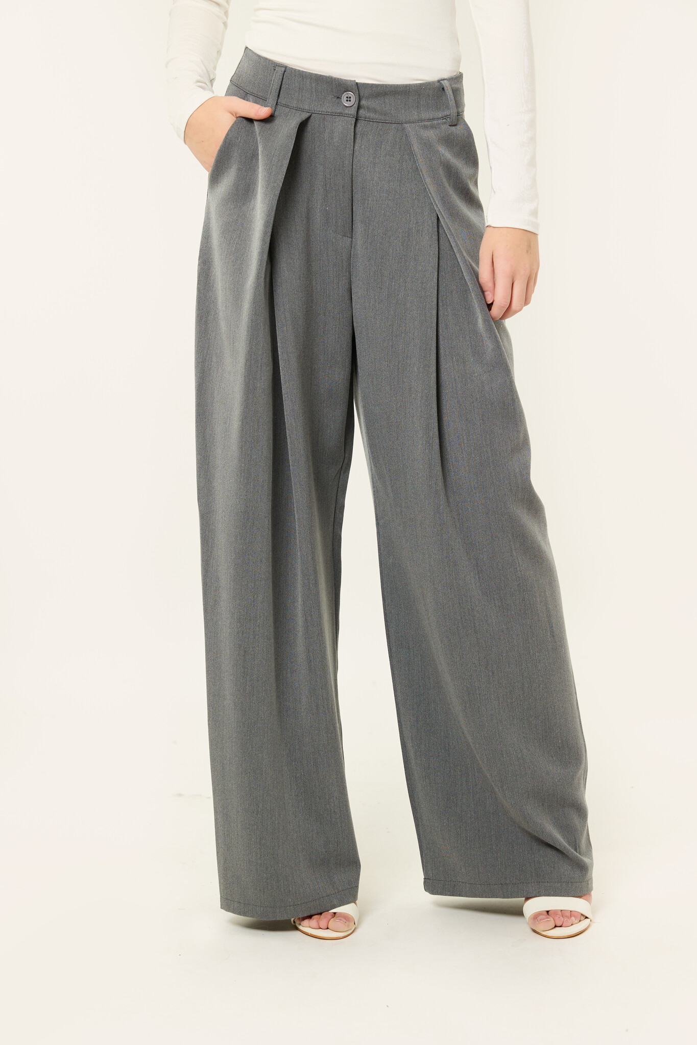 Chrisje plooien pantalon | Grijs