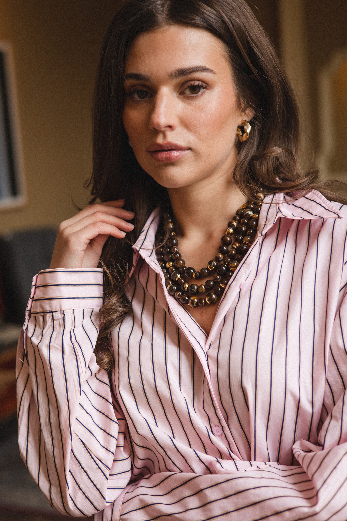 Kralenketting 3 lagen | Bruin