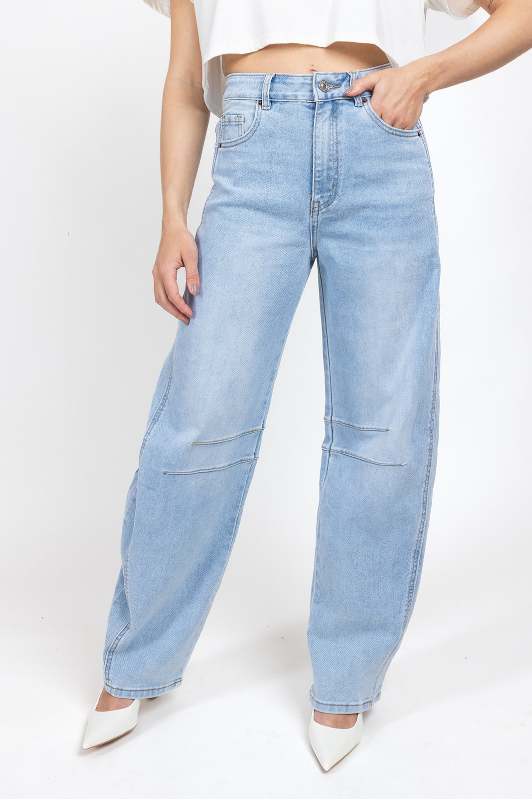 Barrel jeans extra lang | Lichtblauw
