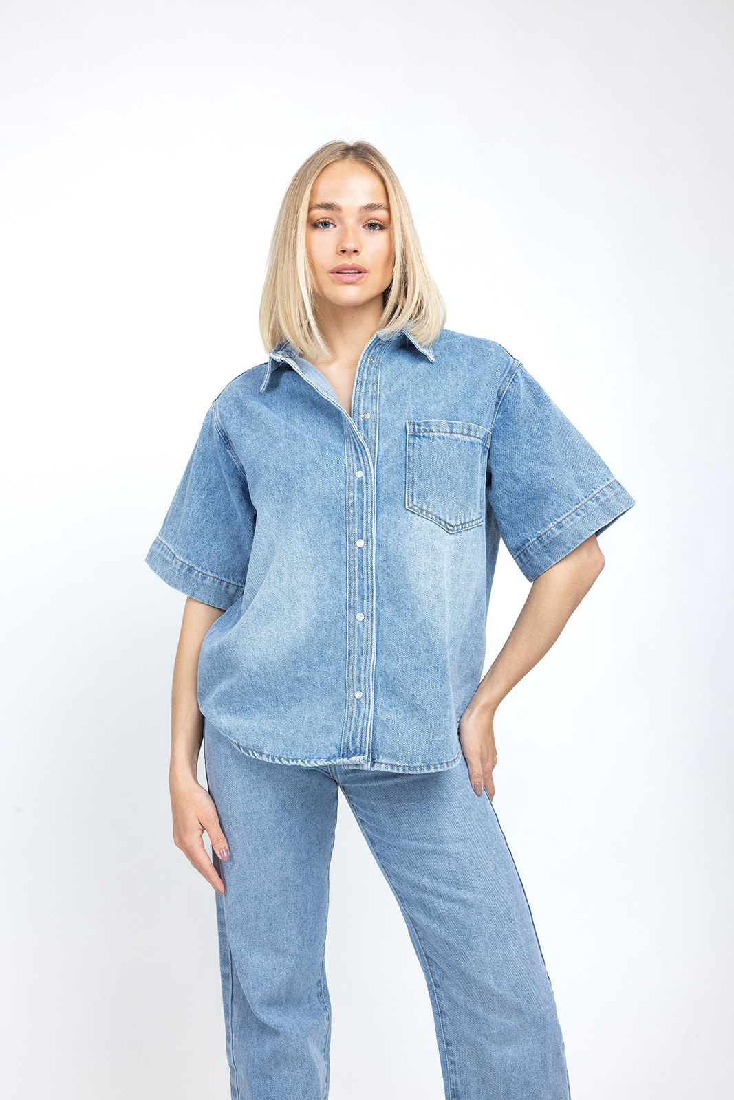 Senna denim blouse | Denimblauw