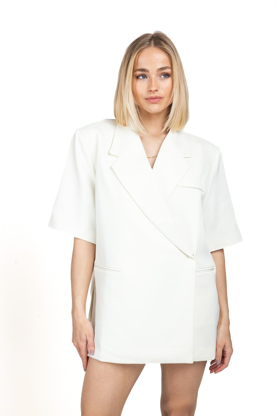 Nova blazer met korte mouw | Off white