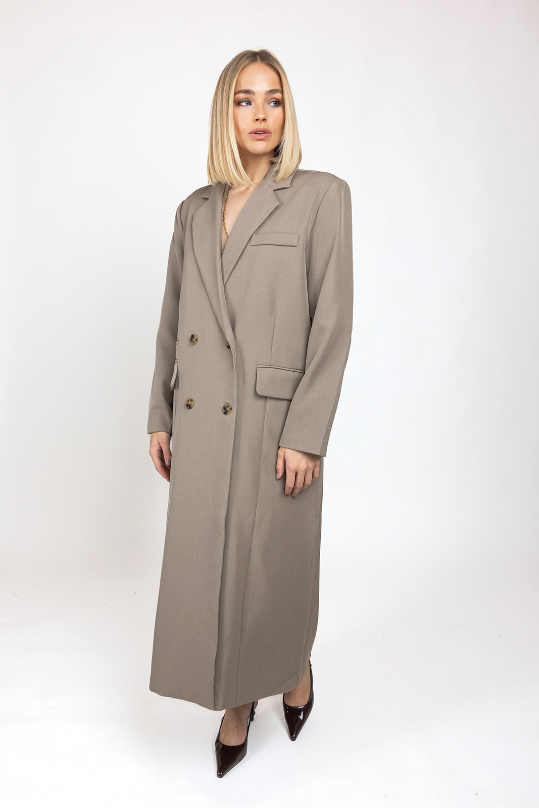 Daisy lange trenchcoat | Taupe