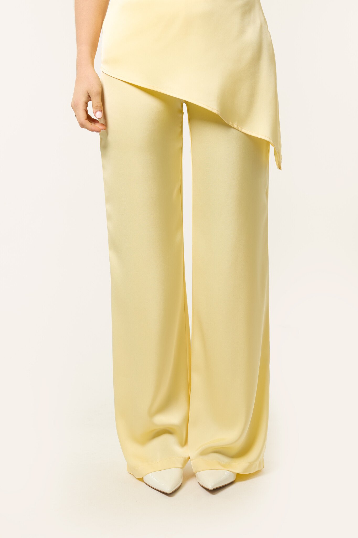 Mae satijnen pantalon | Geel