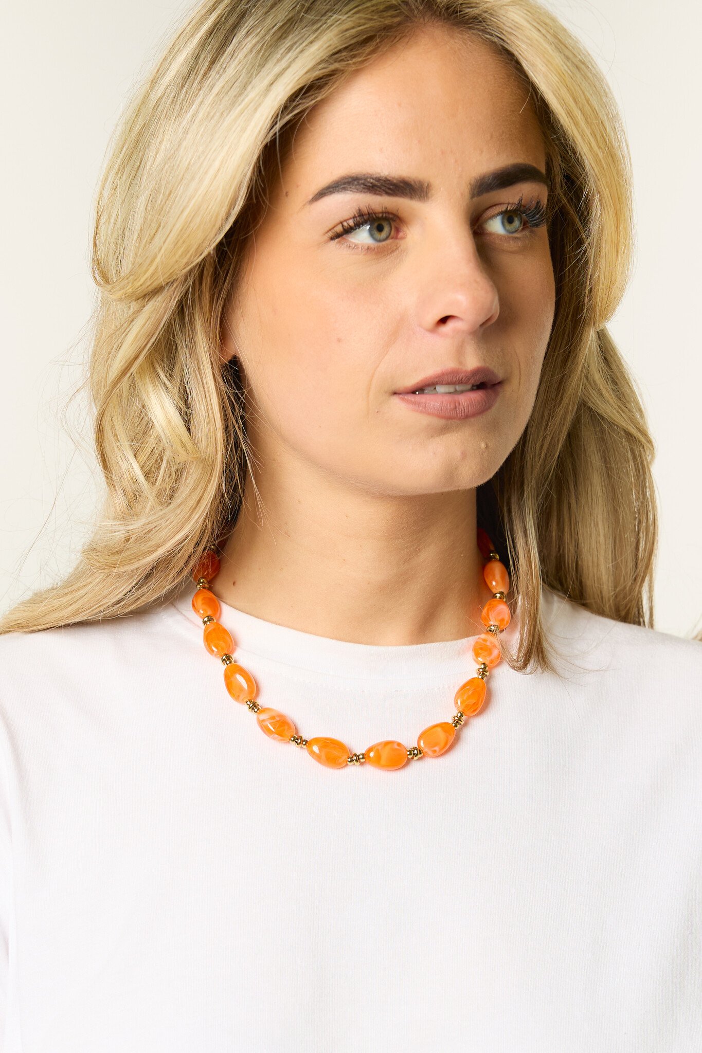 Kralenketting steen | Oranje