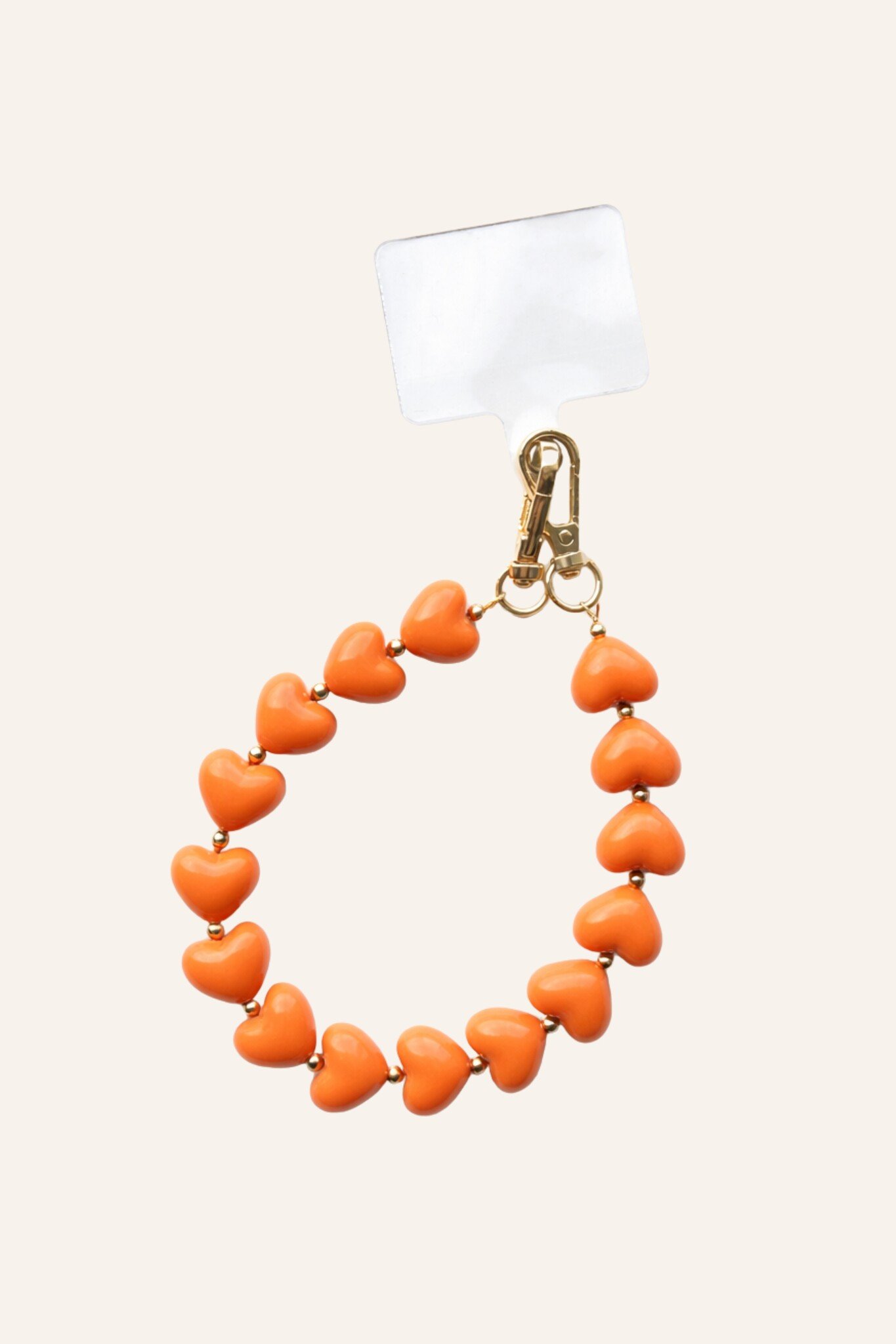 Telefoonkoord hartjes | Oranje