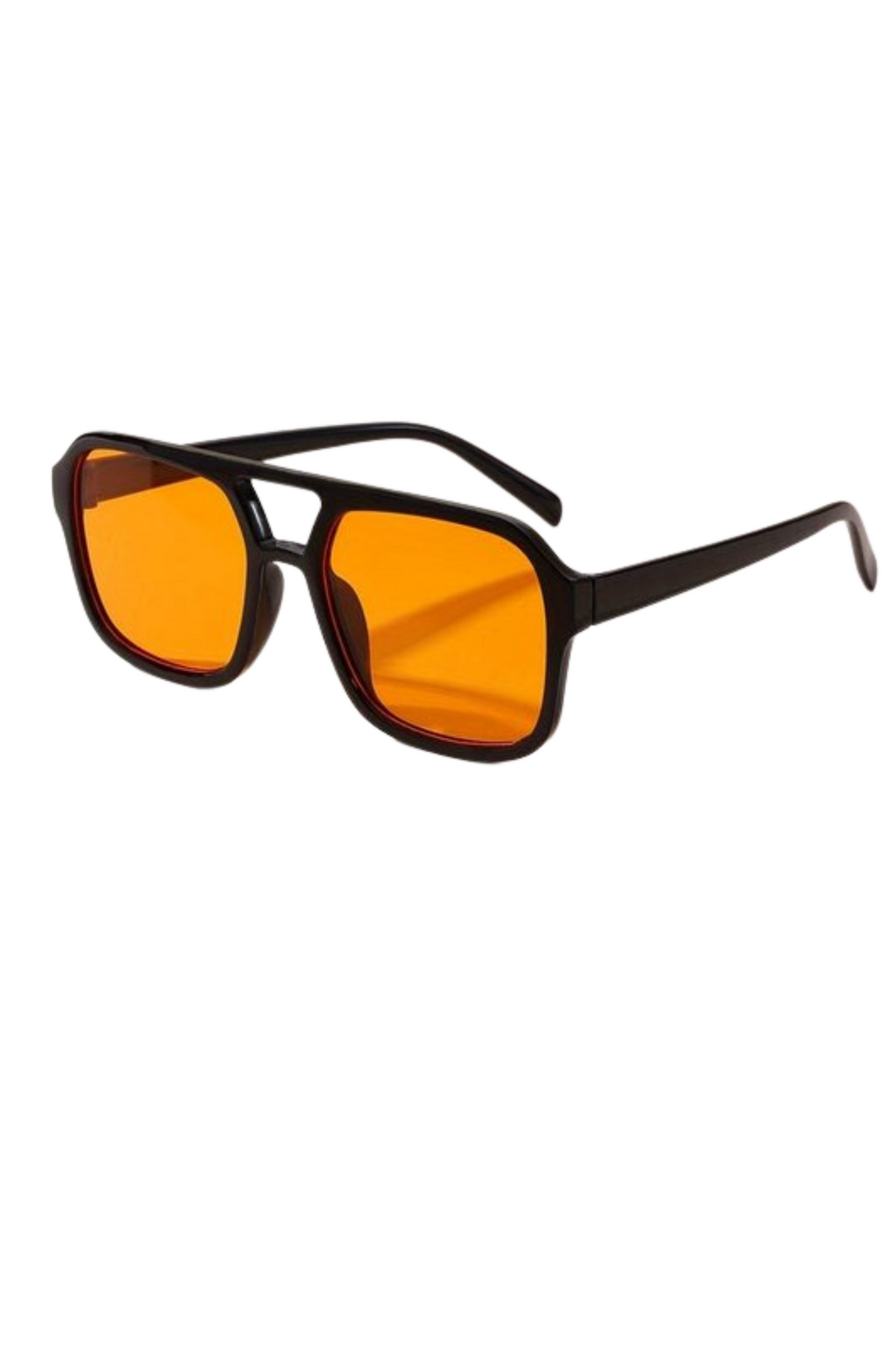 Zonnebril met oranje glazen | Zwart