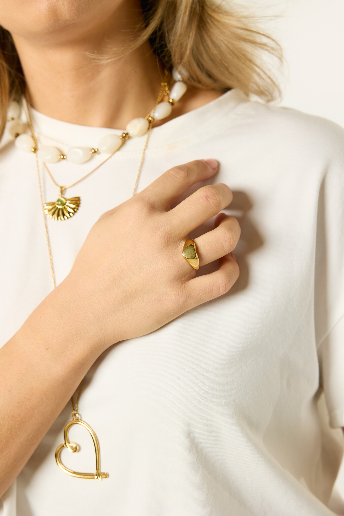 Ring met hartje | Goud