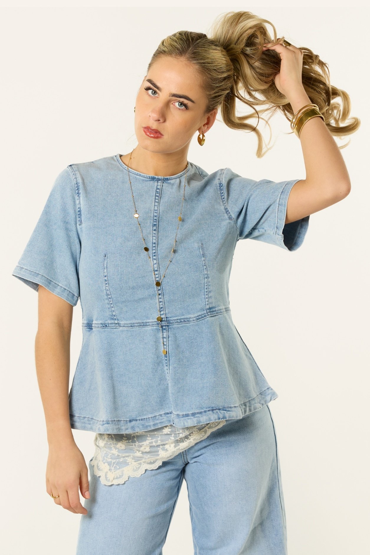 Wieke denim top | Denimblauw